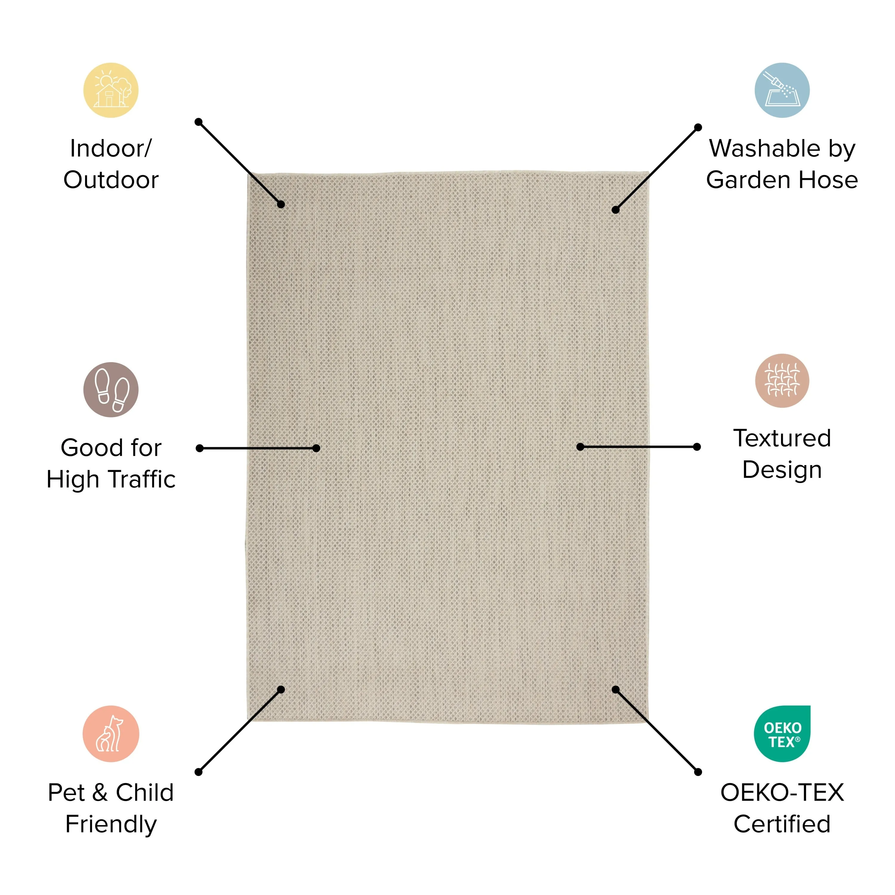 Nourison Courtyard Indoor/Outdoor Modern Geometric Area Rug