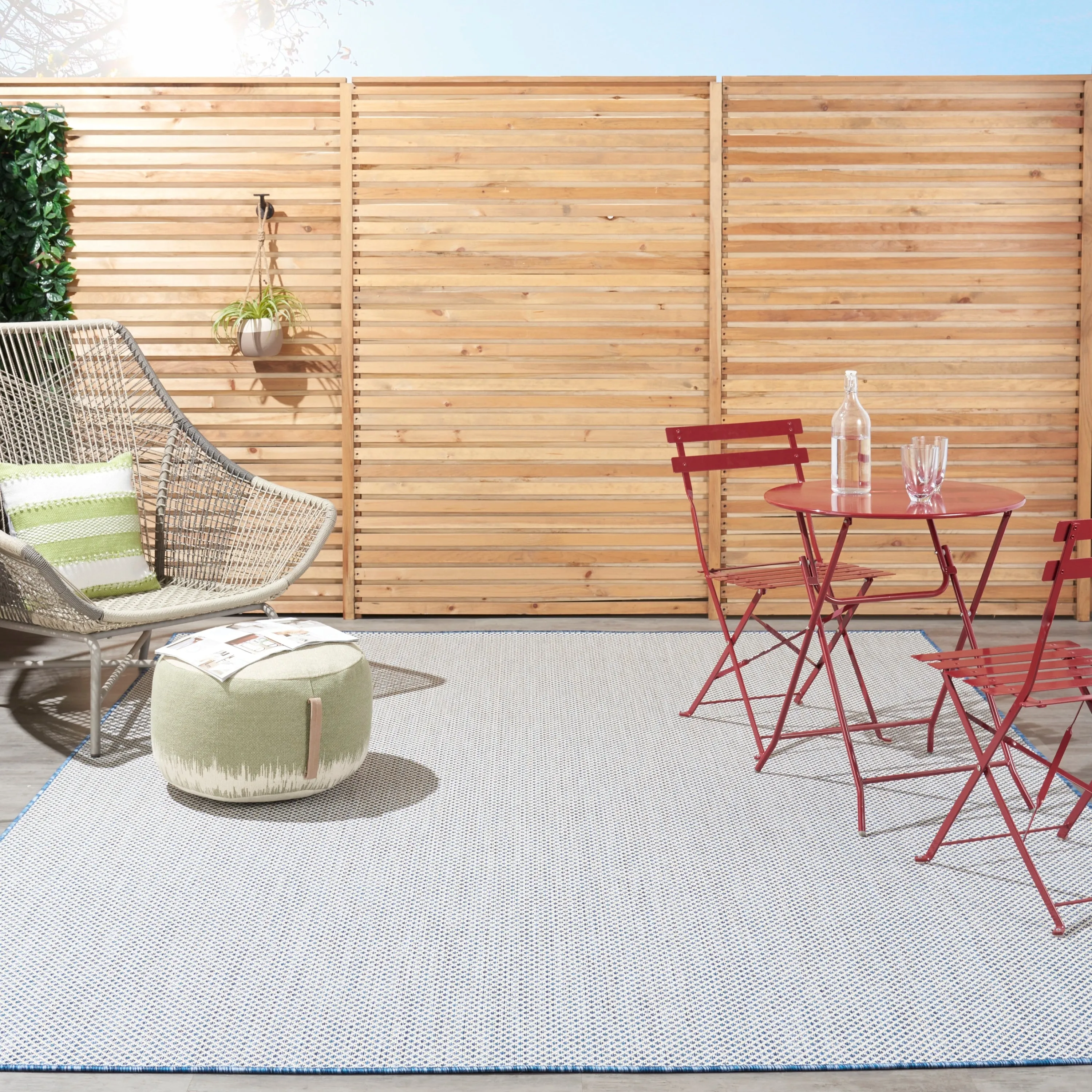 Nourison Courtyard Indoor/Outdoor Modern Geometric Area Rug