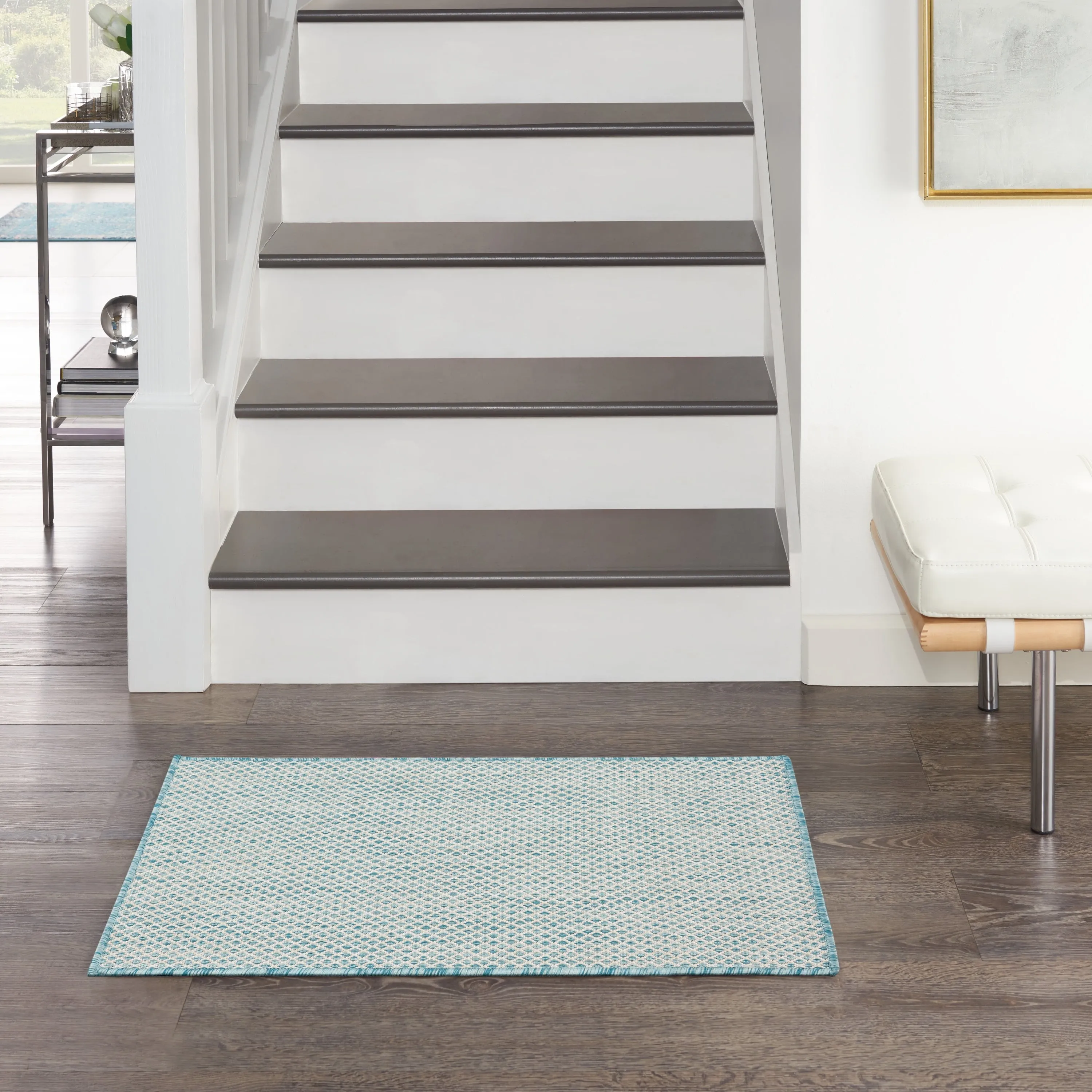 Nourison Courtyard Indoor/Outdoor Modern Geometric Area Rug