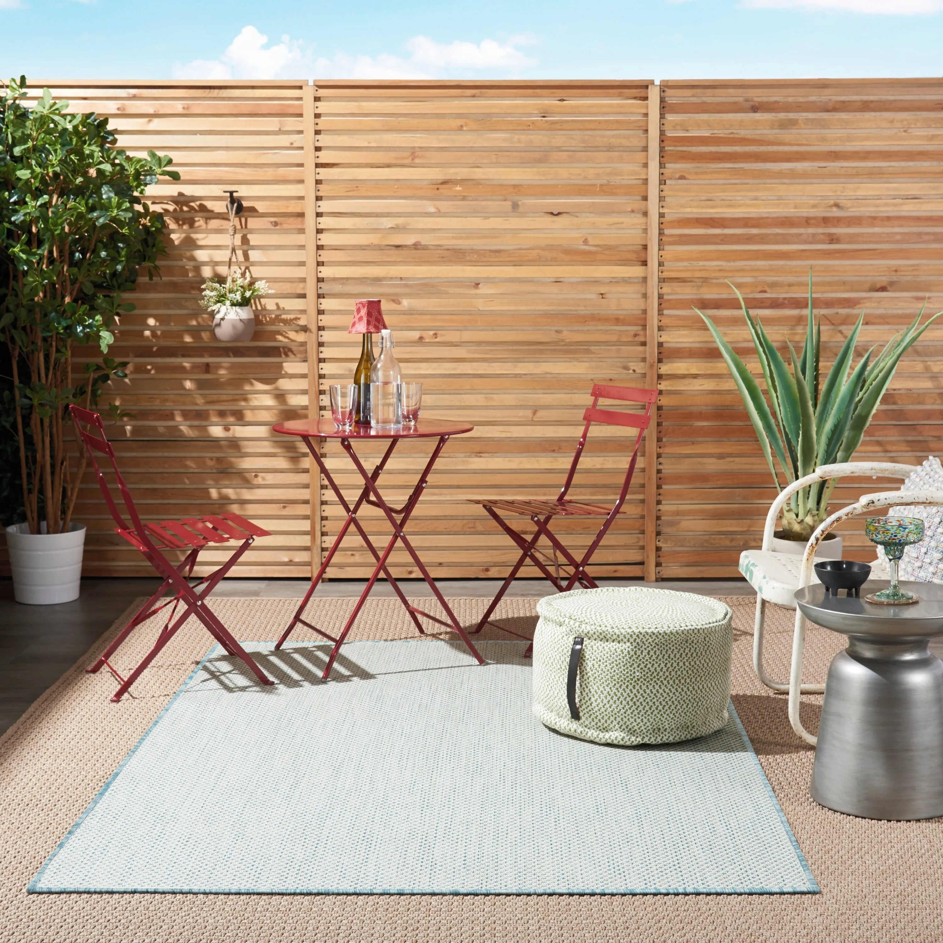 Nourison Courtyard Indoor/Outdoor Modern Geometric Area Rug