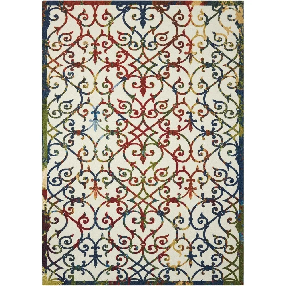 Nourison Geometric Trellis Indoor/ Outdoor Area Rug