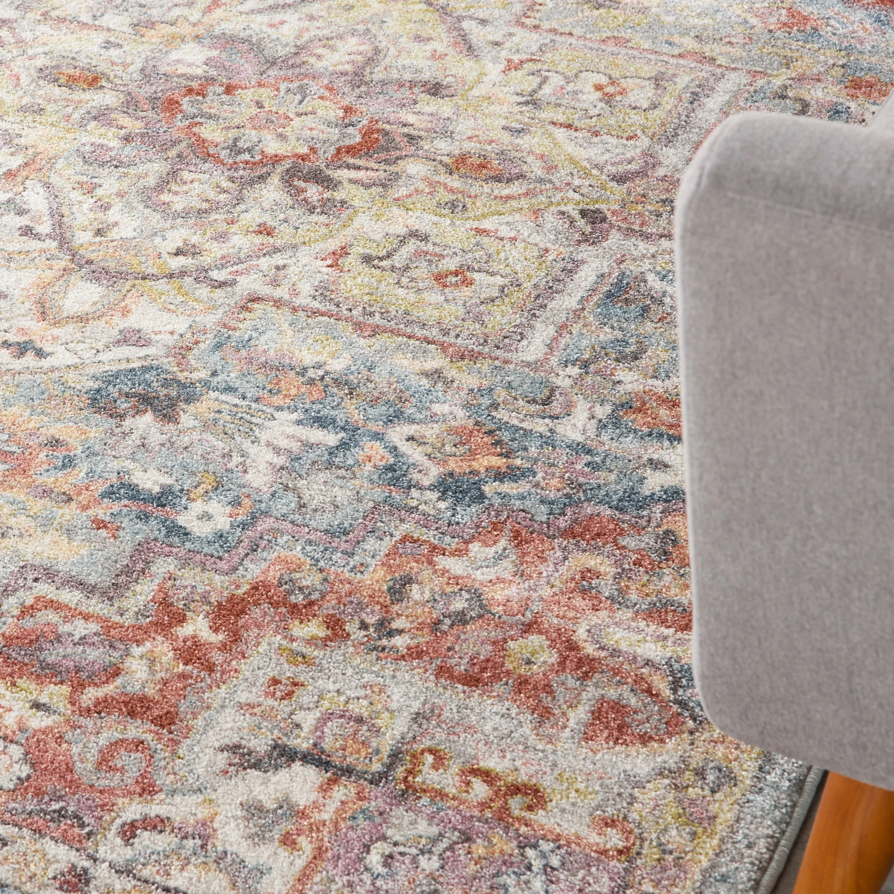 Nourison Juniper Persian Farmhouse Medallion Multicolored Area Rug