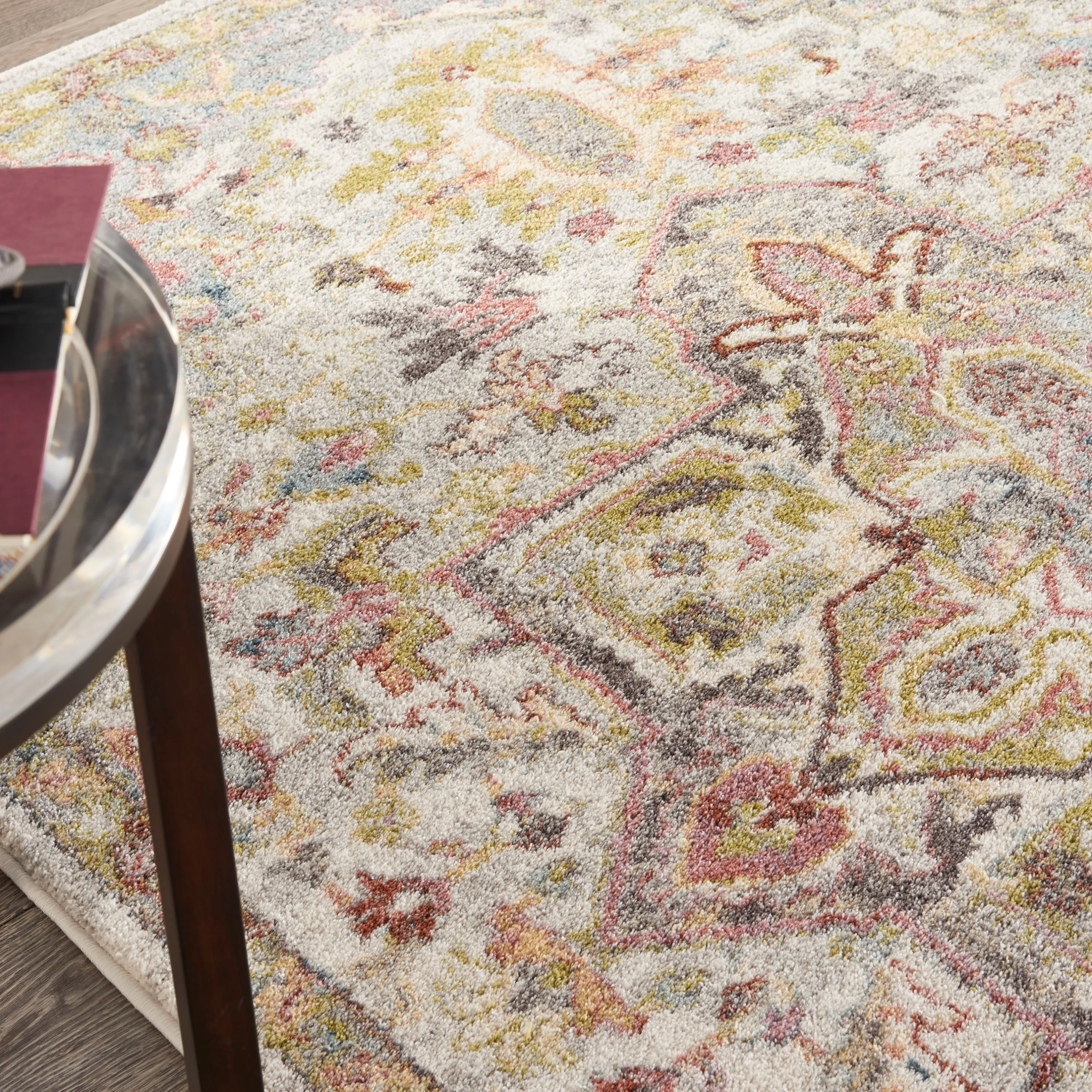 Nourison Juniper Persian Farmhouse Medallion Multicolored Area Rug