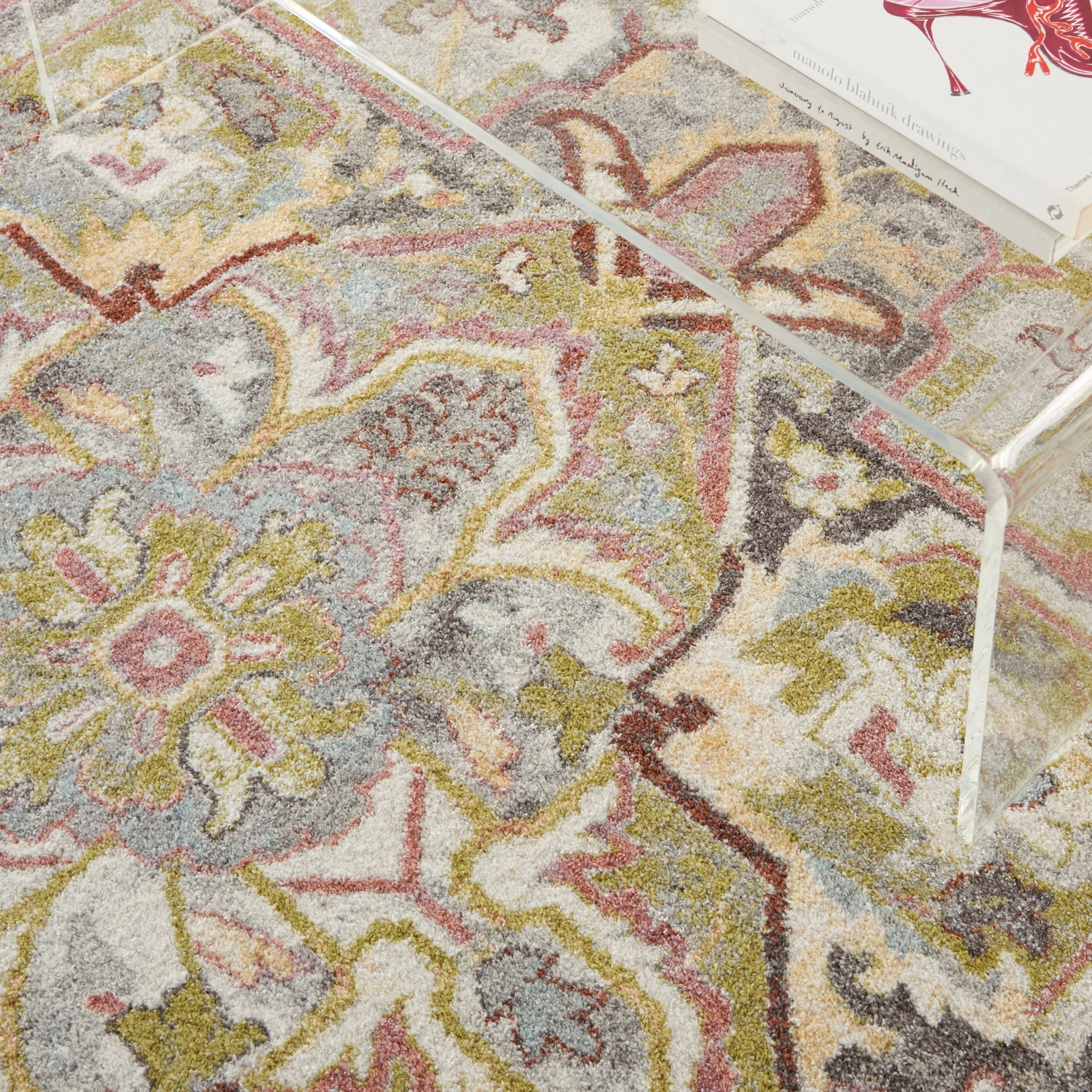 Nourison Juniper Persian Farmhouse Medallion Multicolored Area Rug