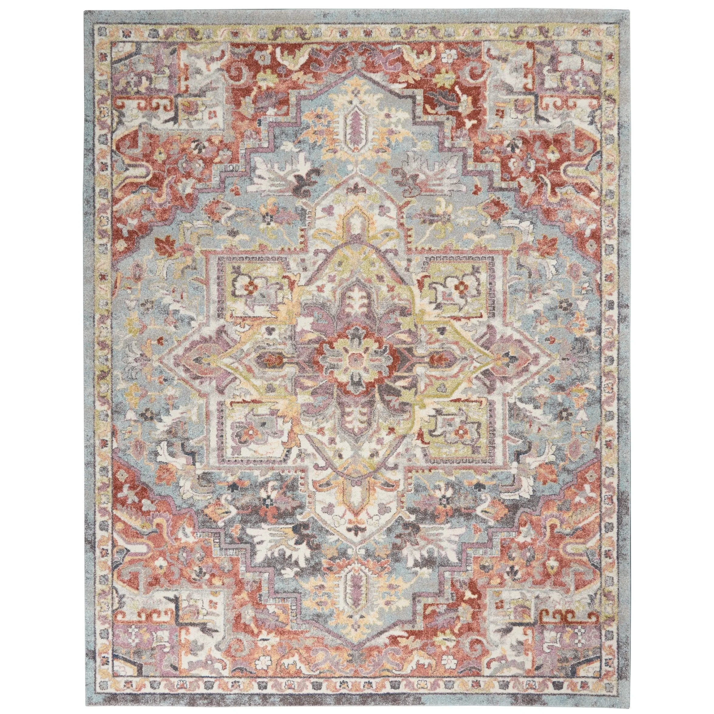 Nourison Juniper Persian Farmhouse Medallion Multicolored Area Rug