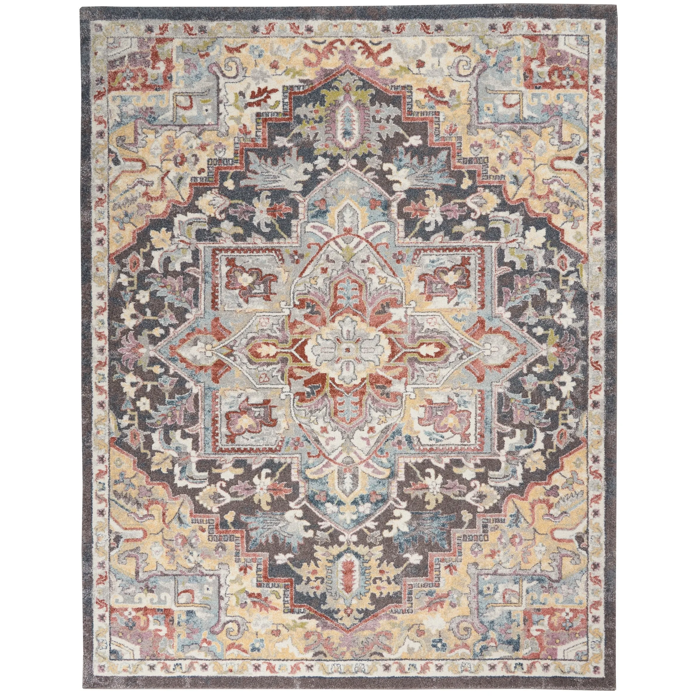 Nourison Juniper Persian Farmhouse Medallion Multicolored Area Rug