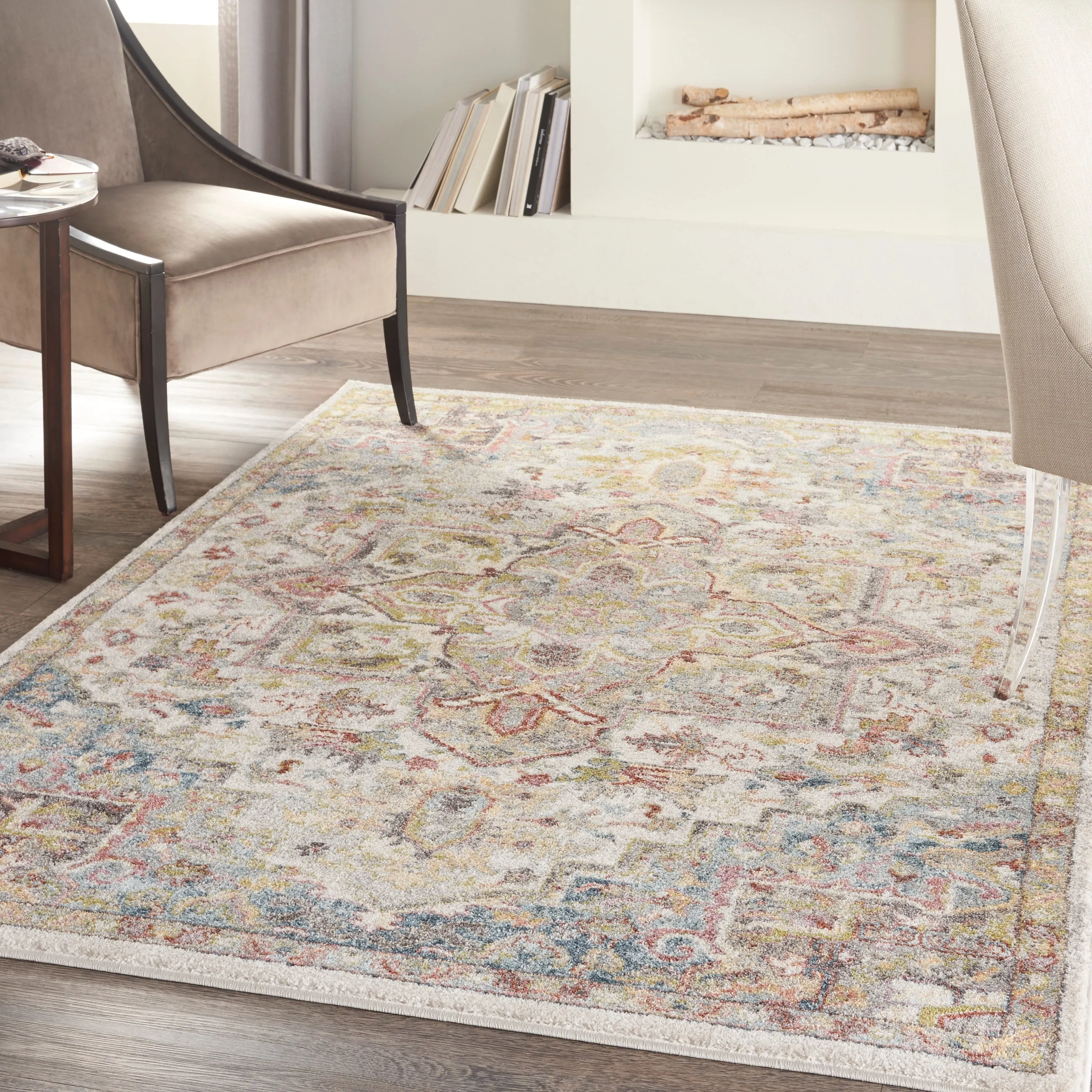 Nourison Juniper Persian Farmhouse Medallion Multicolored Area Rug