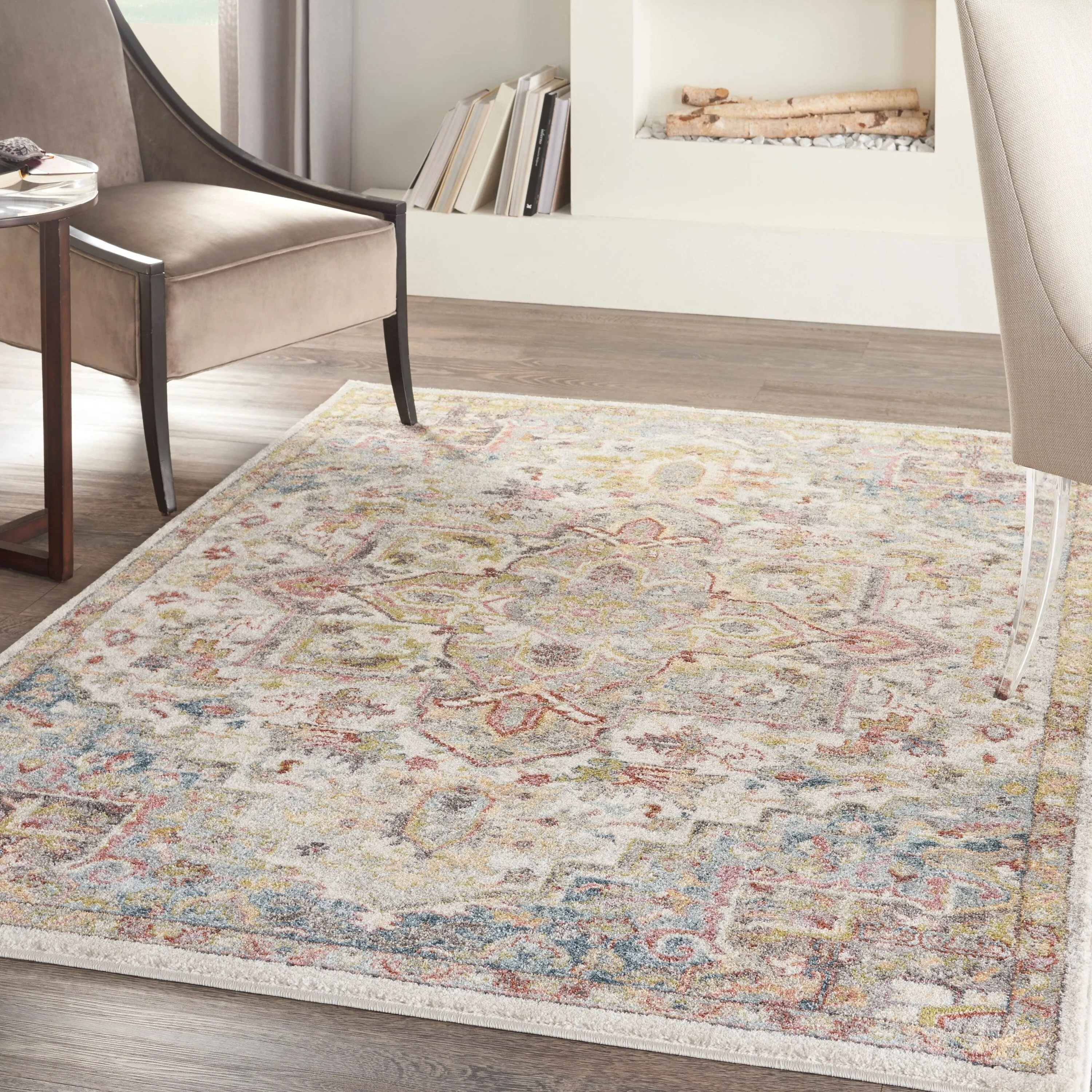 Nourison Juniper Persian Farmhouse Medallion Multicolored Area Rug