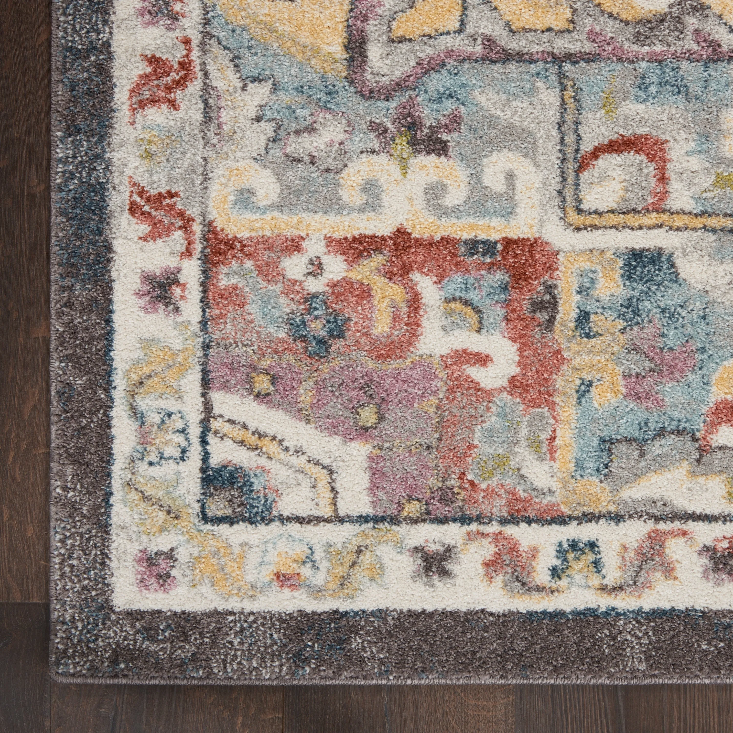 Nourison Juniper Persian Farmhouse Medallion Multicolored Area Rug