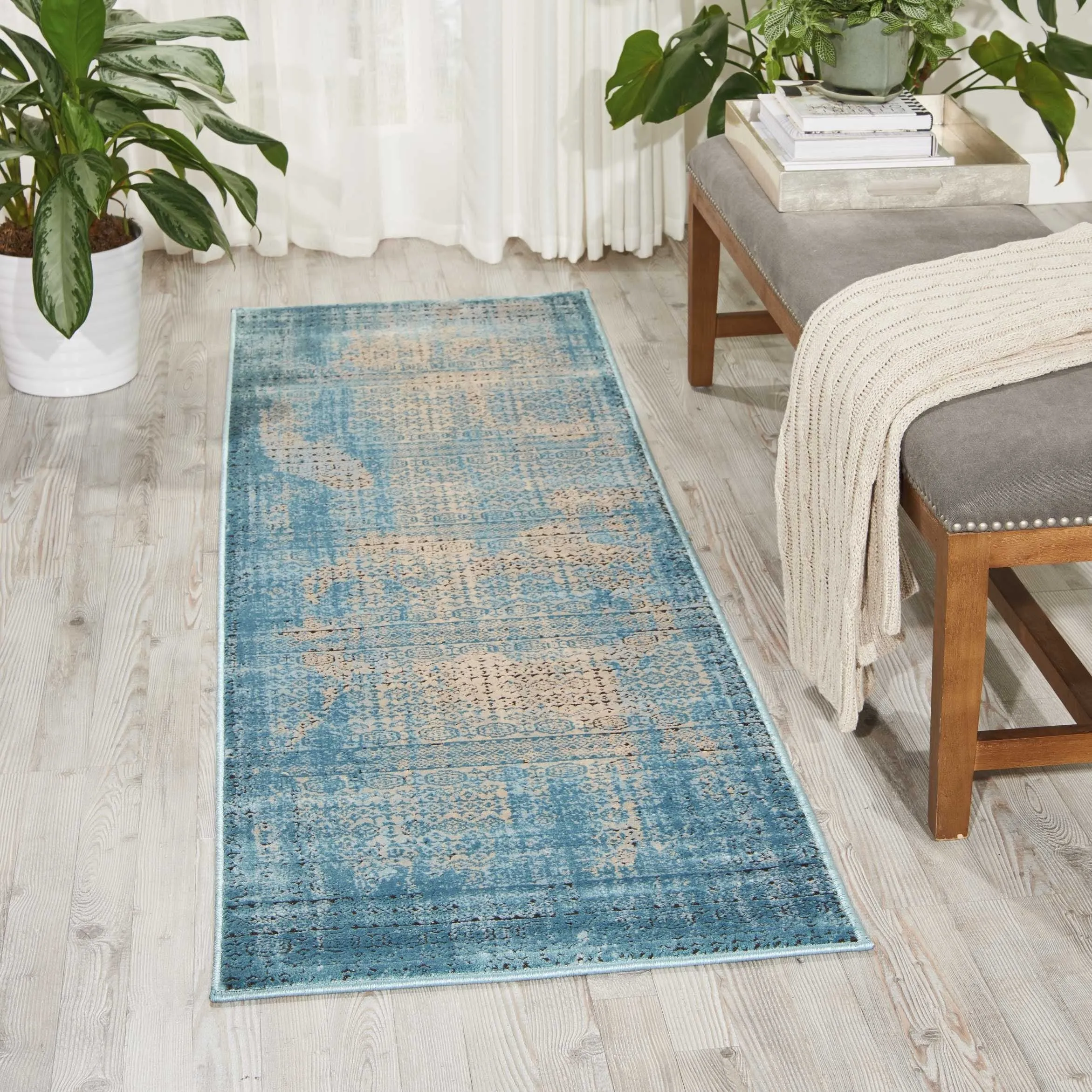 Nourison Karma Over-Dyed Distressed Vintage Abstract Area Rug