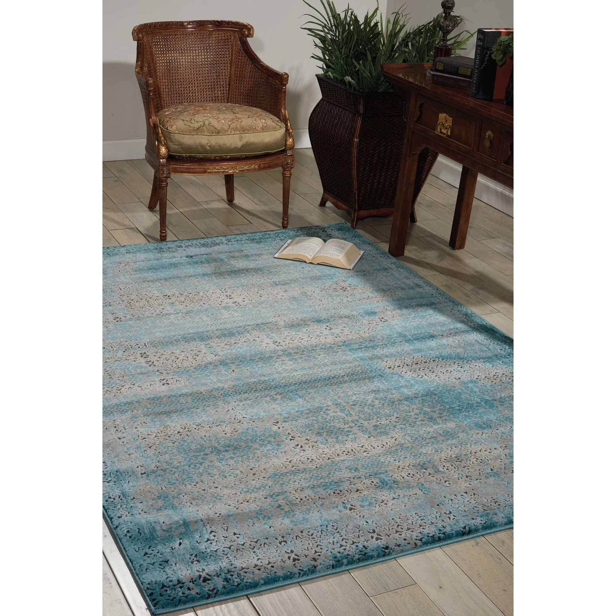 Nourison Karma Over-Dyed Distressed Vintage Abstract Area Rug