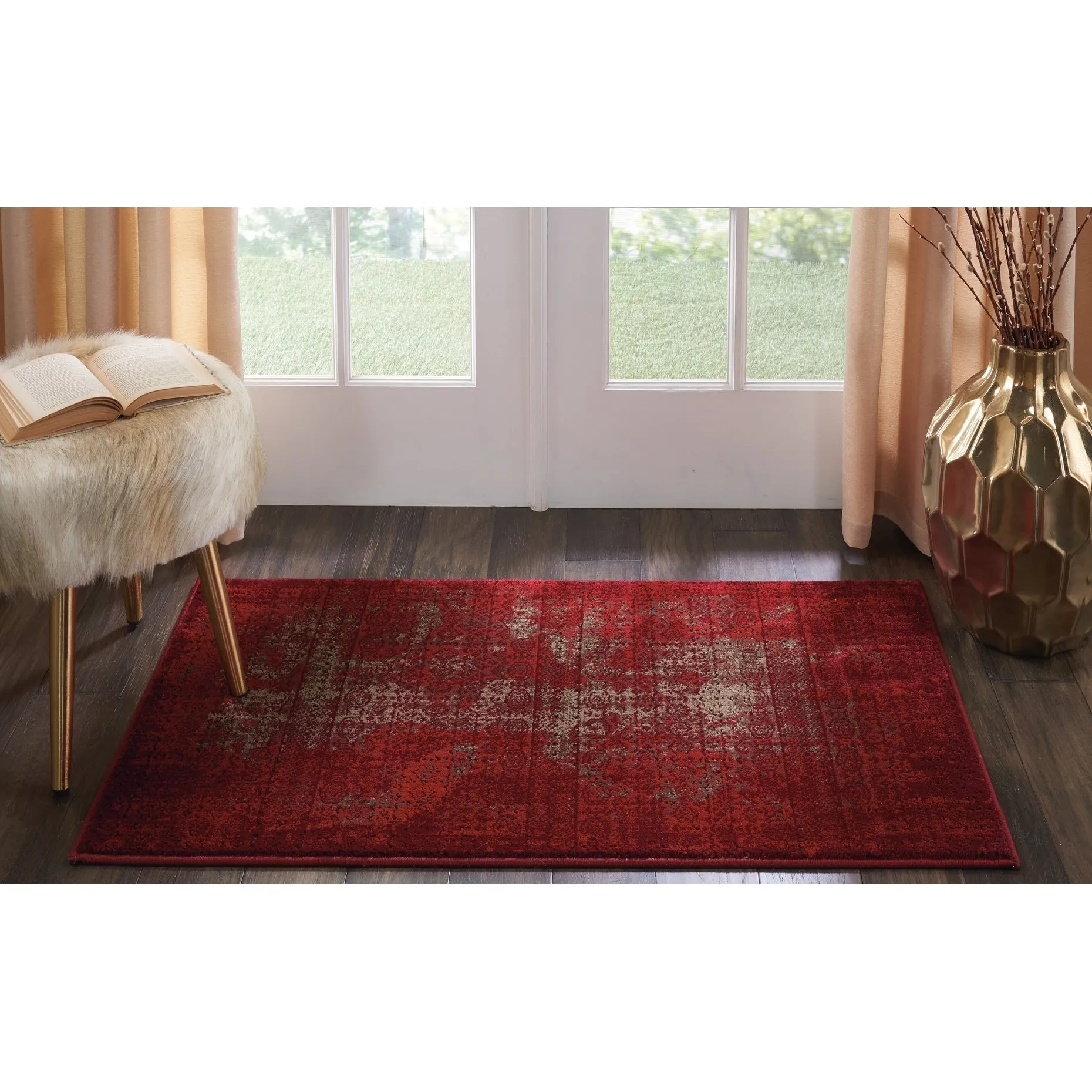Nourison Karma Over-Dyed Distressed Vintage Abstract Area Rug