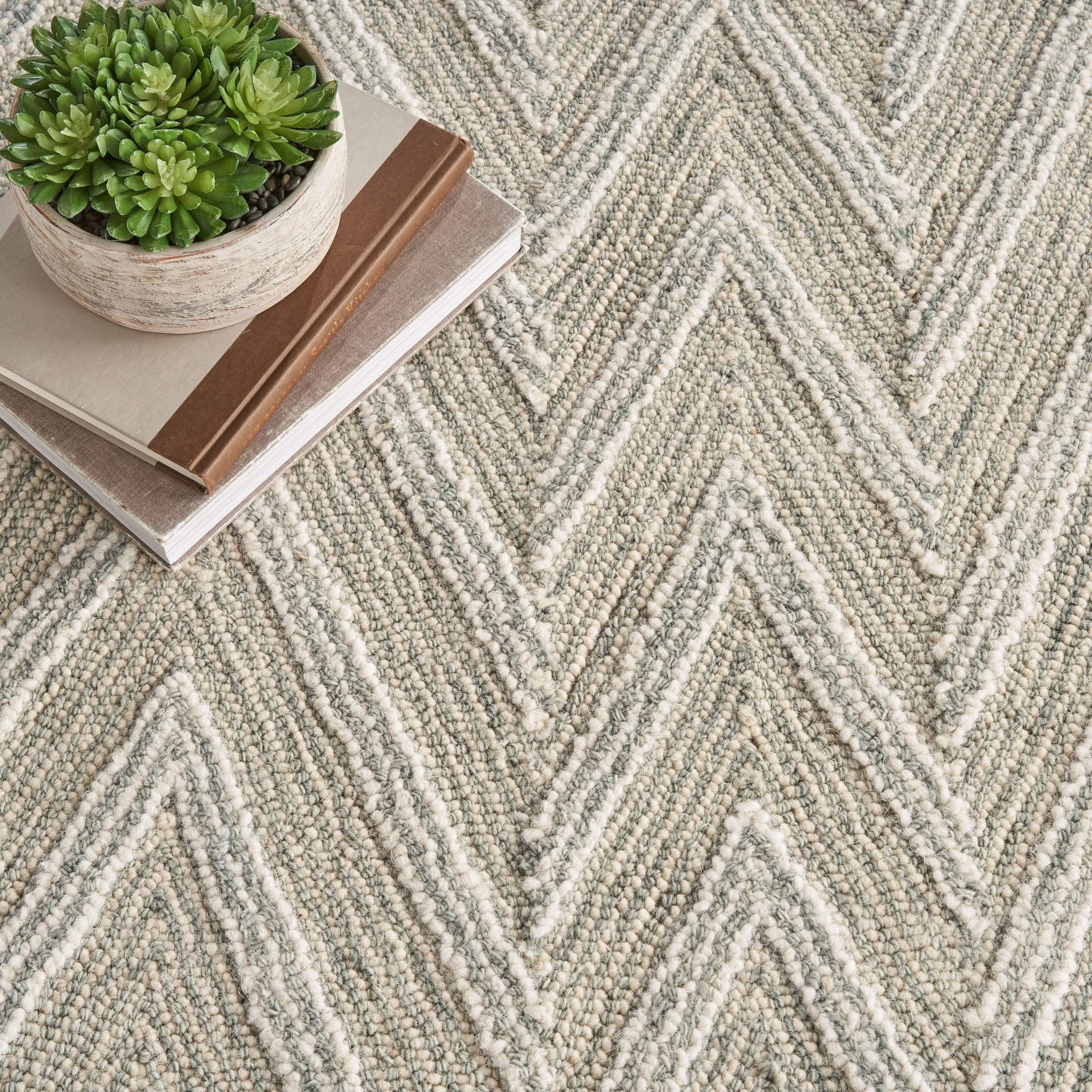 Nourison Linked Chic Modern Tufted Chevron Easy Care Area Rug