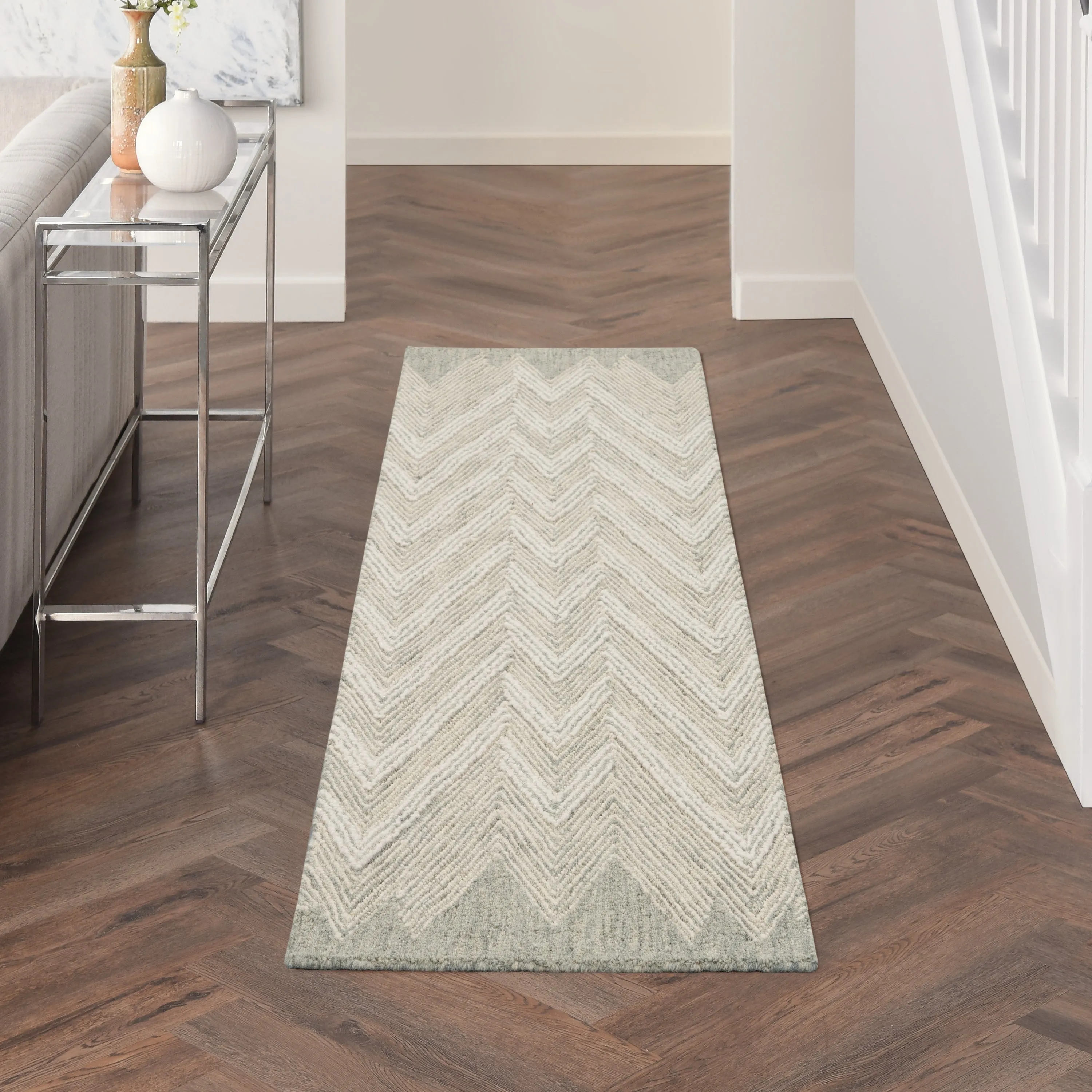 Nourison Linked Chic Modern Tufted Chevron Easy Care Area Rug
