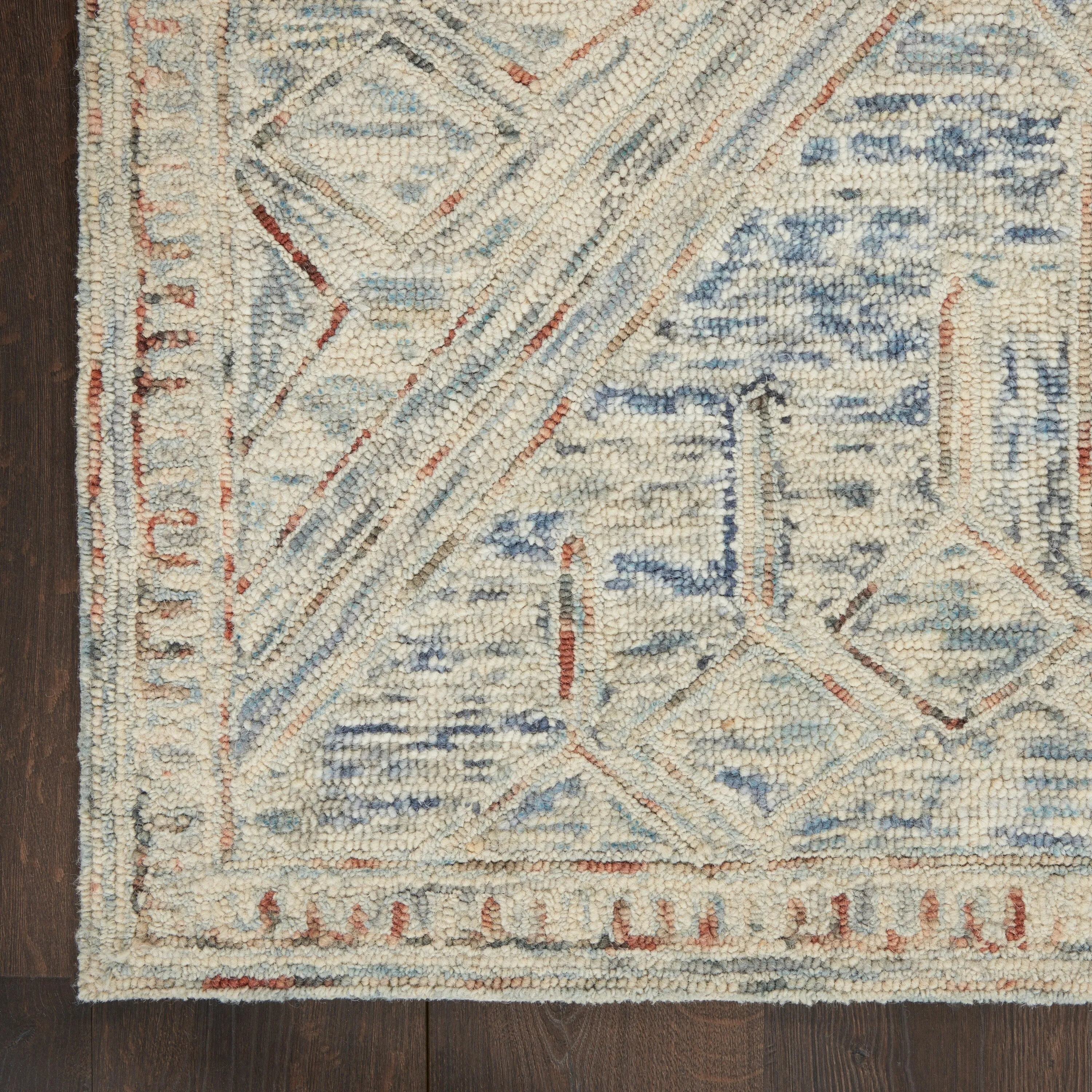 Nourison Linked Space Dyed Modern Hand Tufted Geometric Area Rug