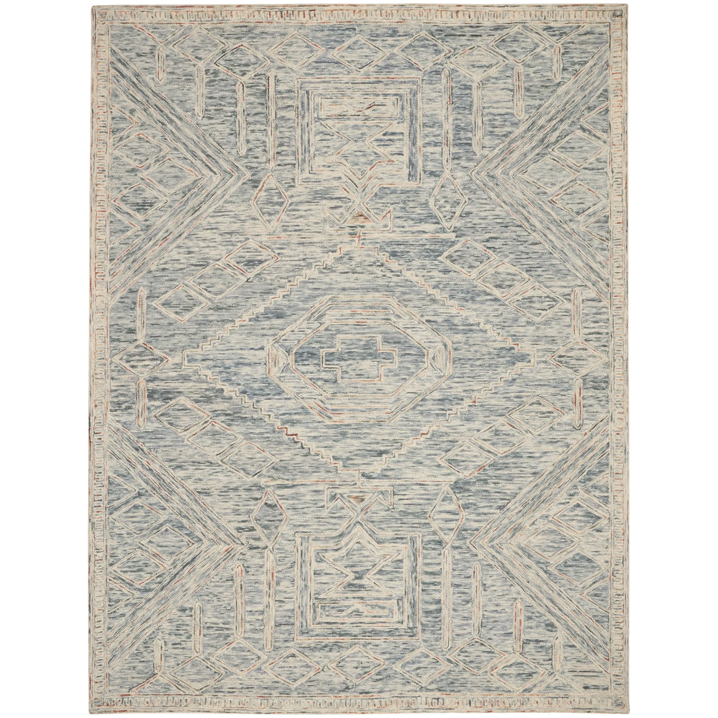 Nourison Linked Space Dyed Modern Hand Tufted Geometric Area Rug