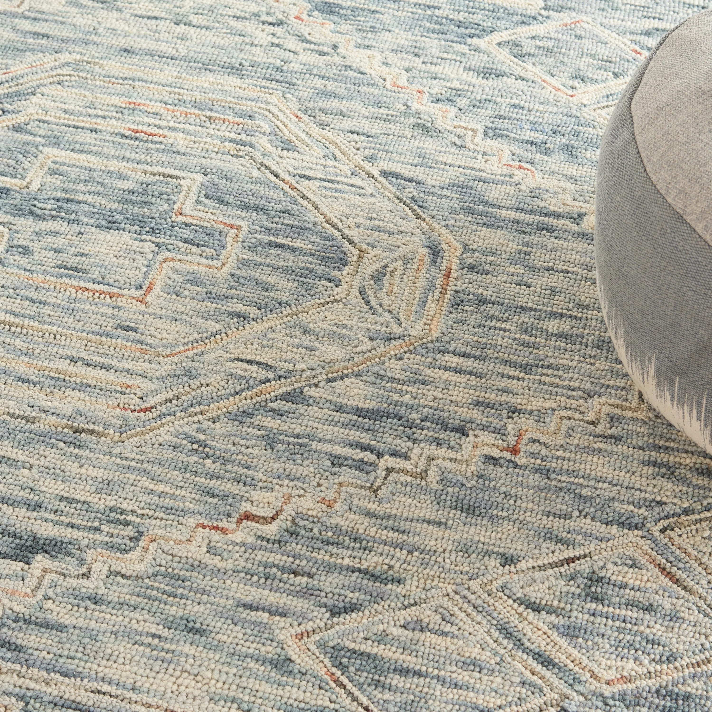 Nourison Linked Space Dyed Modern Hand Tufted Geometric Area Rug