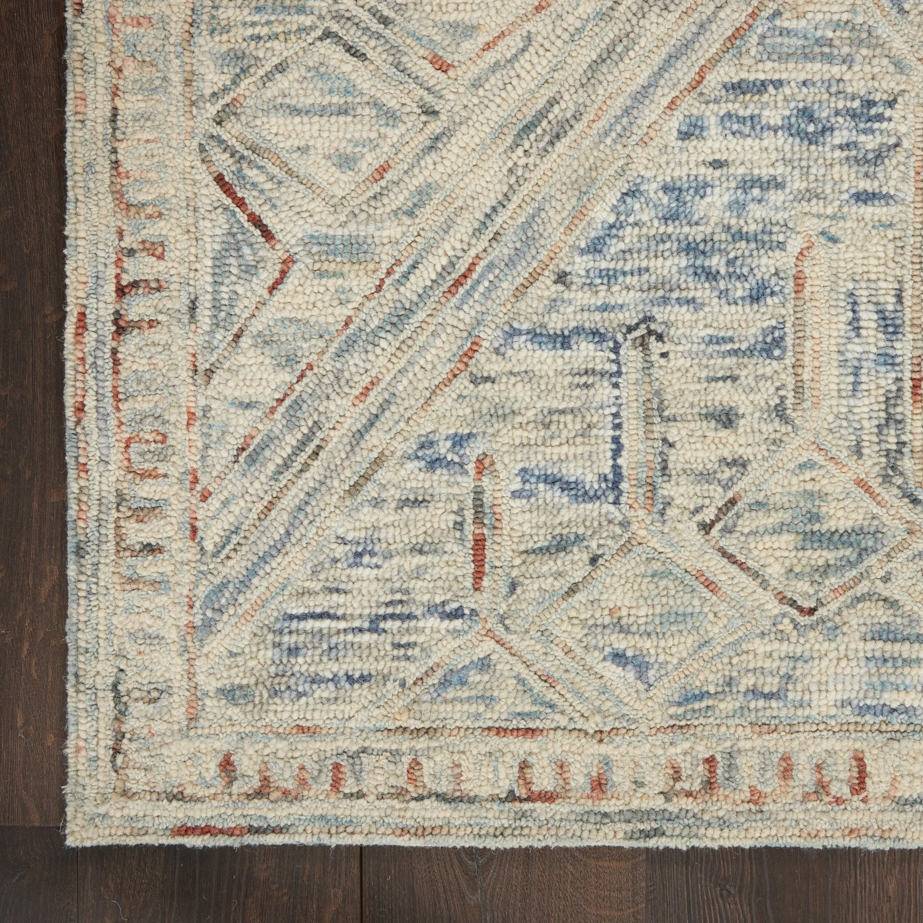 Nourison Linked Space Dyed Modern Hand Tufted Geometric Area Rug
