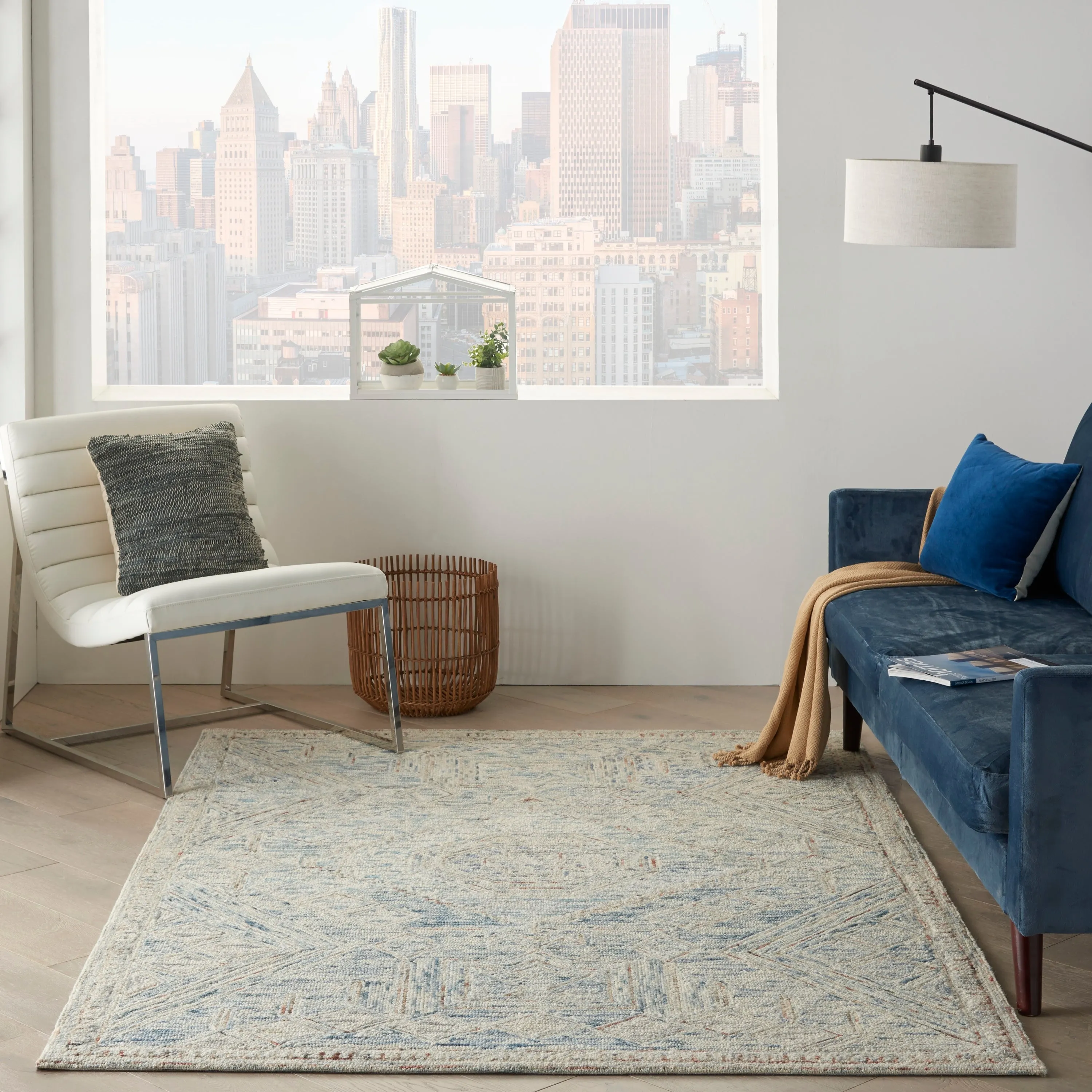 Nourison Linked Space Dyed Modern Hand Tufted Geometric Area Rug