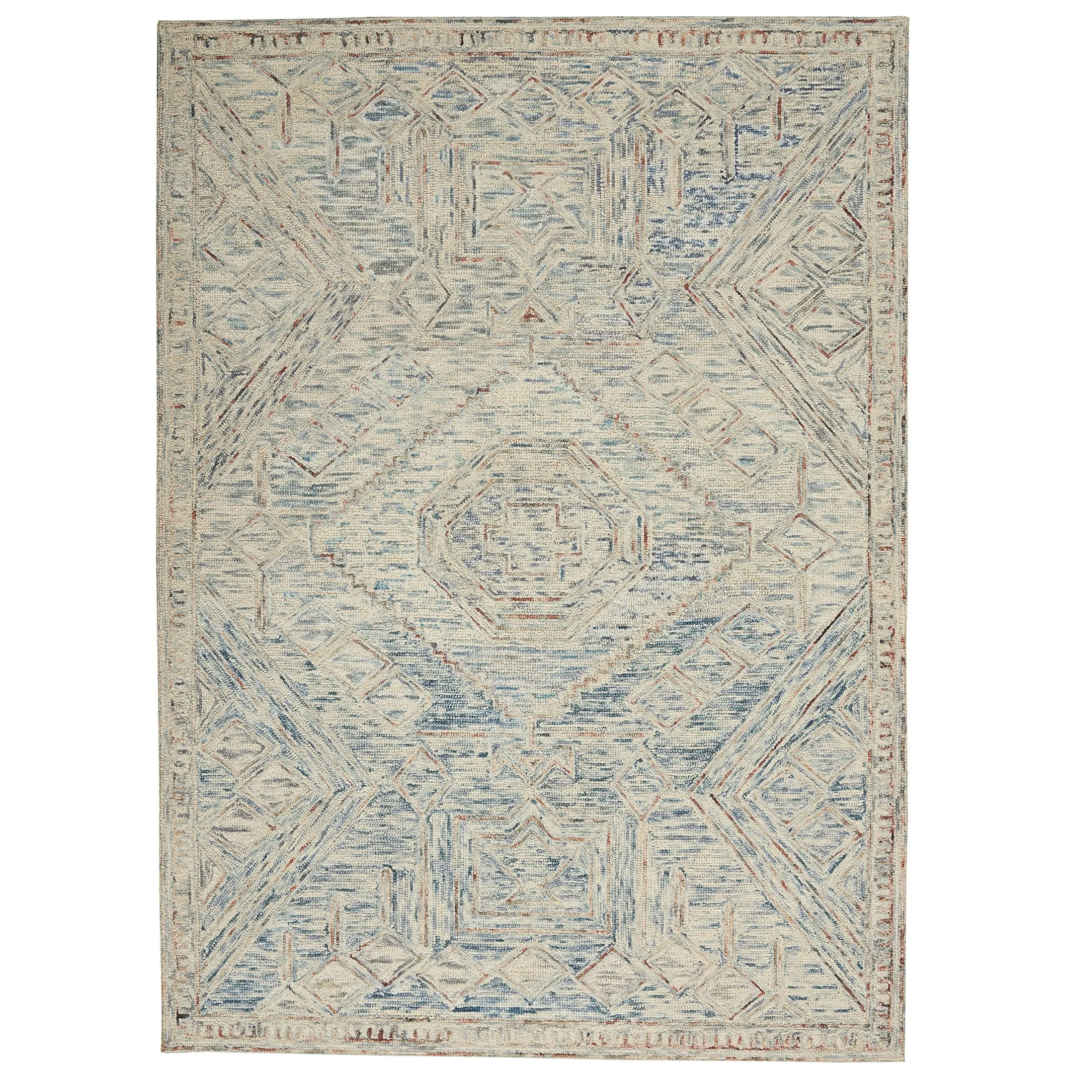 Nourison Linked Space Dyed Modern Hand Tufted Geometric Area Rug