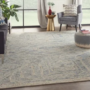 Nourison Linked Space Dyed Modern Hand Tufted Geometric Area Rug