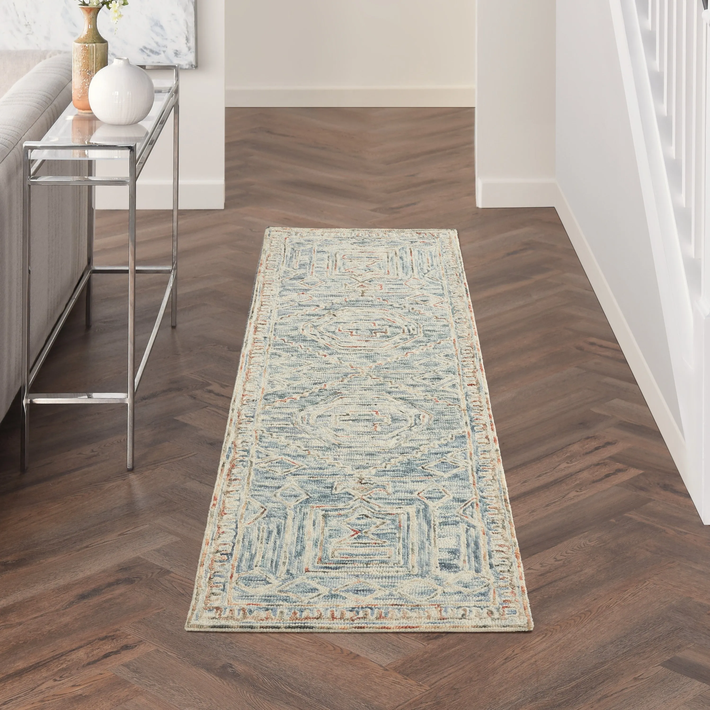 Nourison Linked Space Dyed Modern Hand Tufted Geometric Area Rug