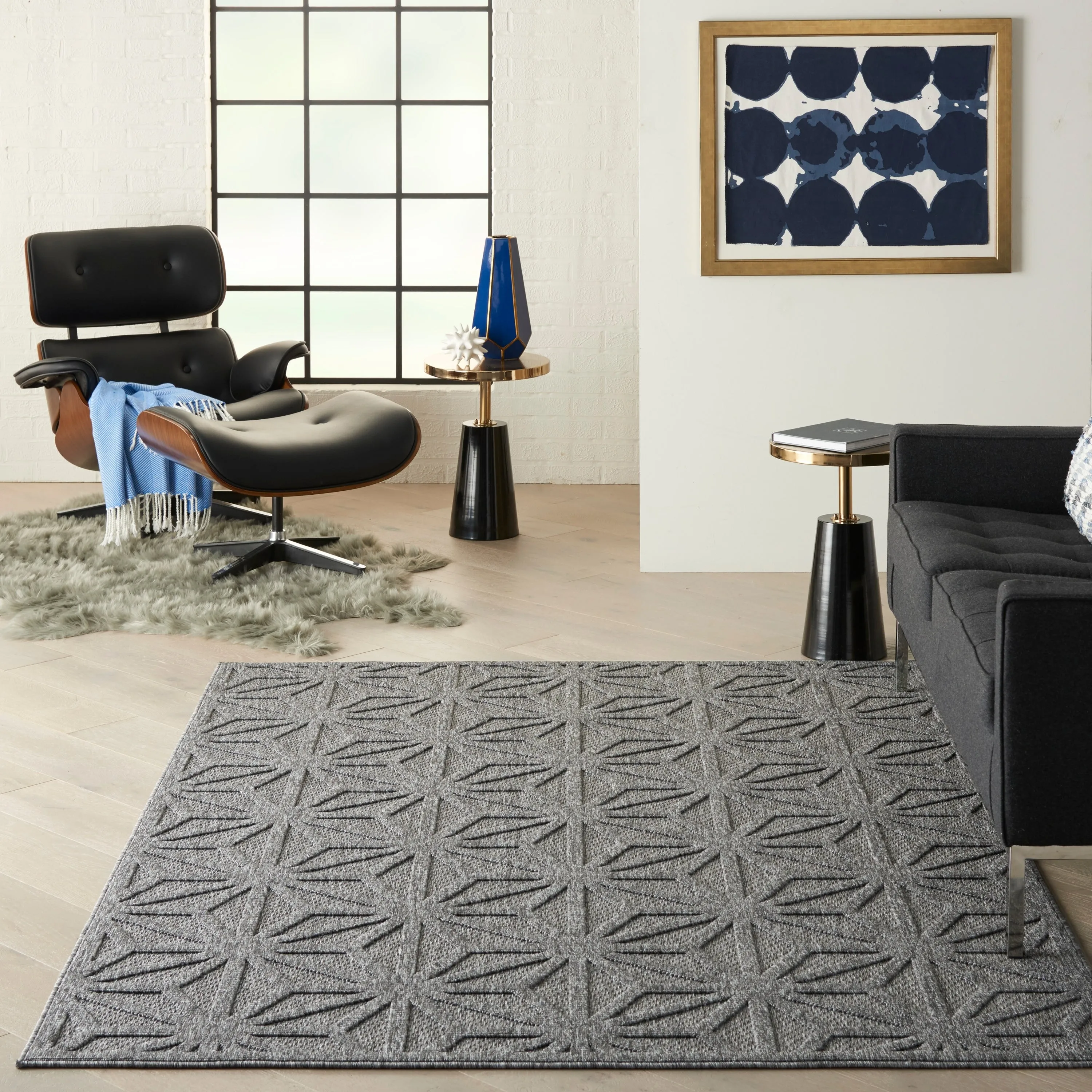 Nourison Palamos Transitional Geometric Indoor Outdoor Area Rug