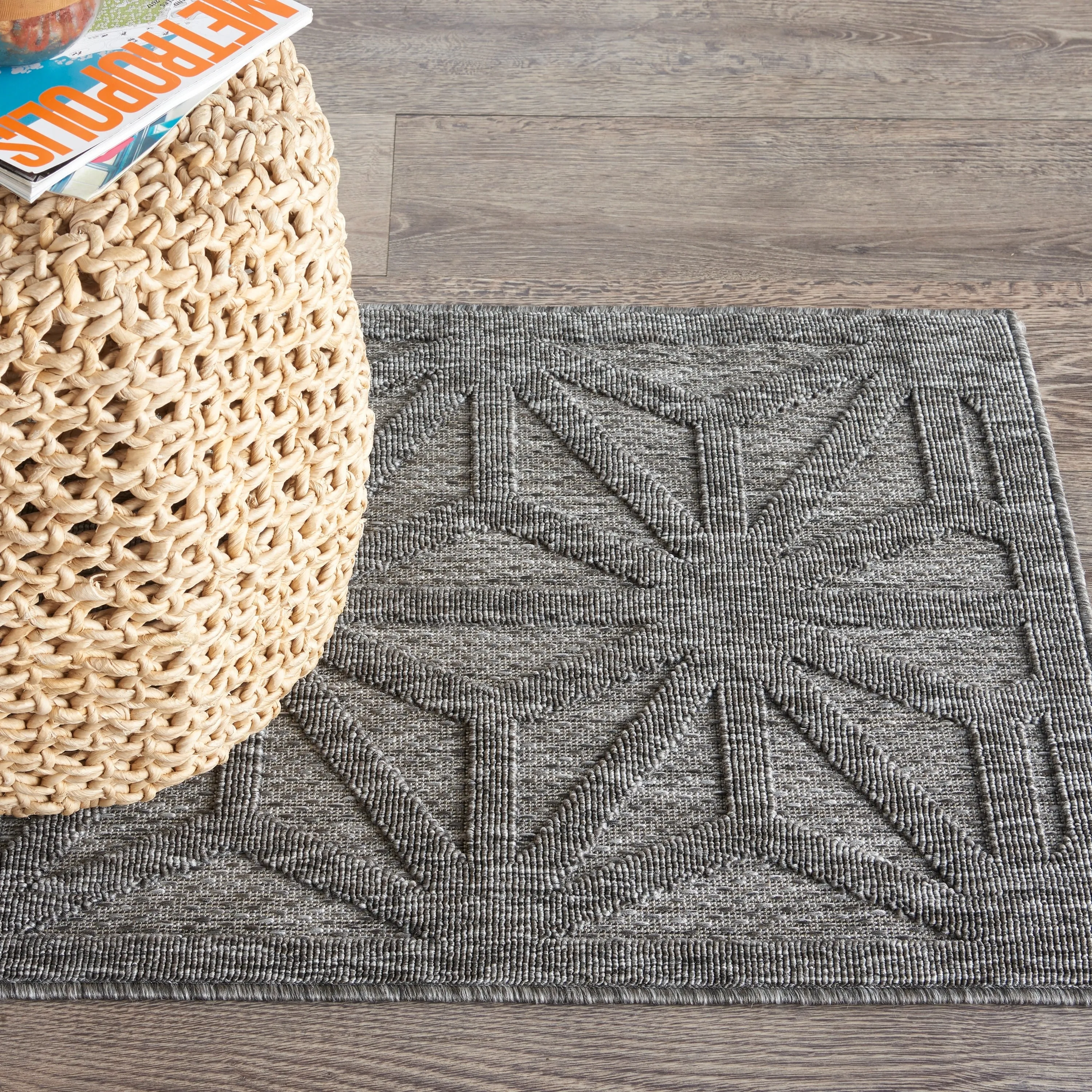 Nourison Palamos Transitional Geometric Indoor Outdoor Area Rug