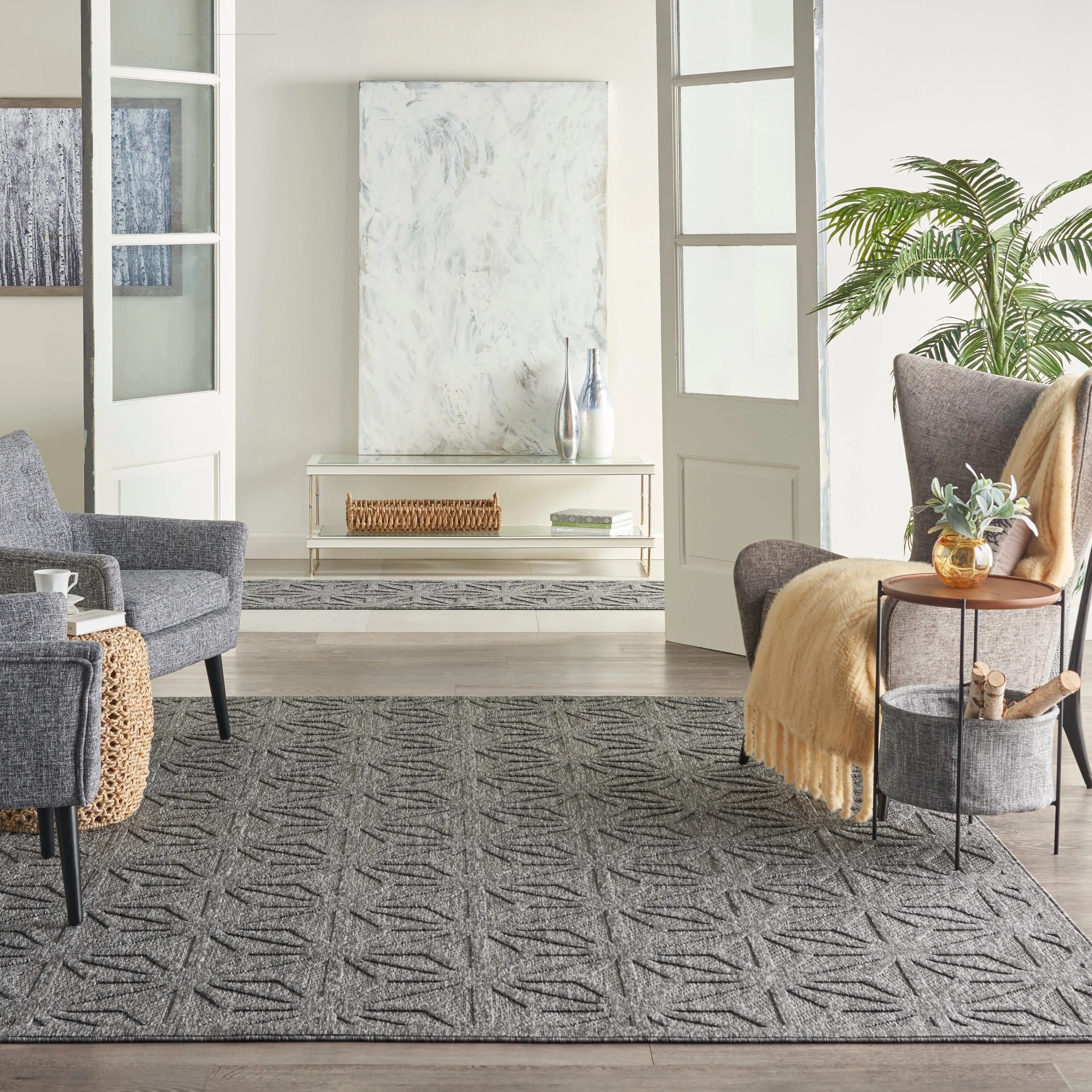 Nourison Palamos Transitional Geometric Indoor Outdoor Area Rug