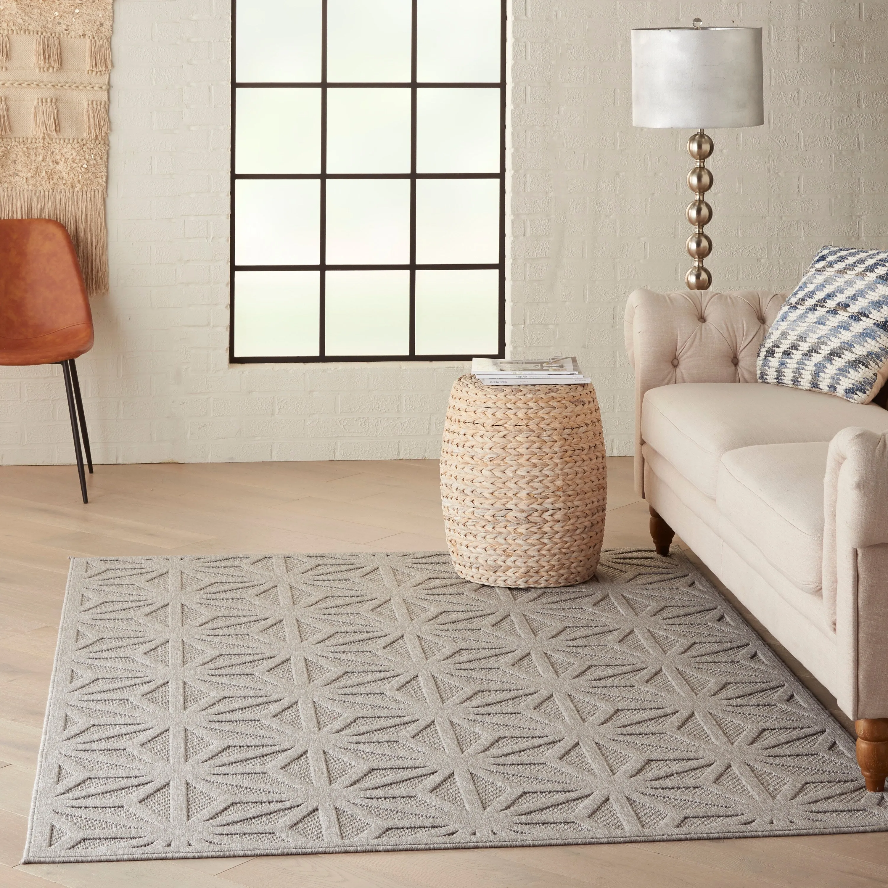 Nourison Palamos Transitional Geometric Indoor Outdoor Area Rug