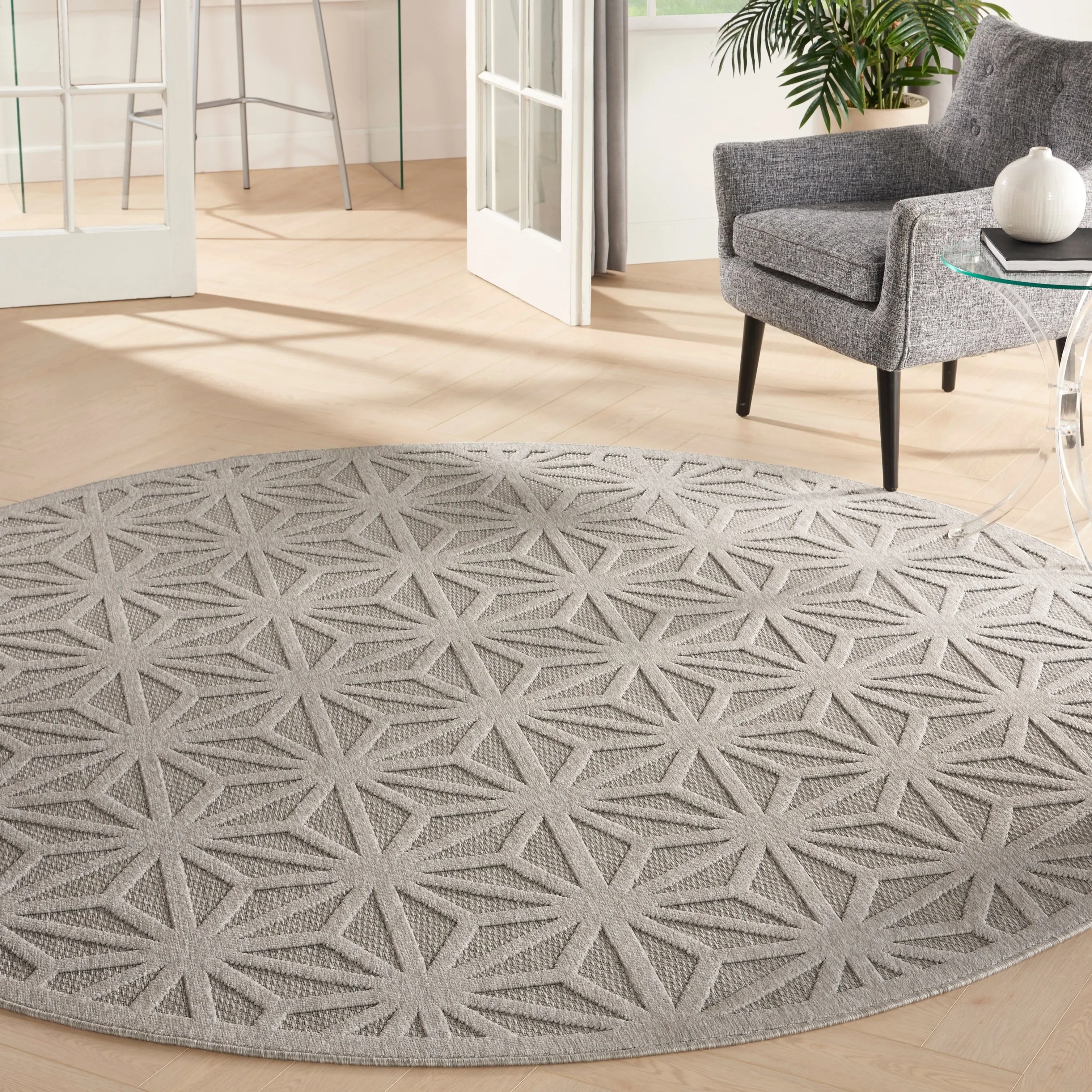 Nourison Palamos Transitional Geometric Indoor Outdoor Area Rug