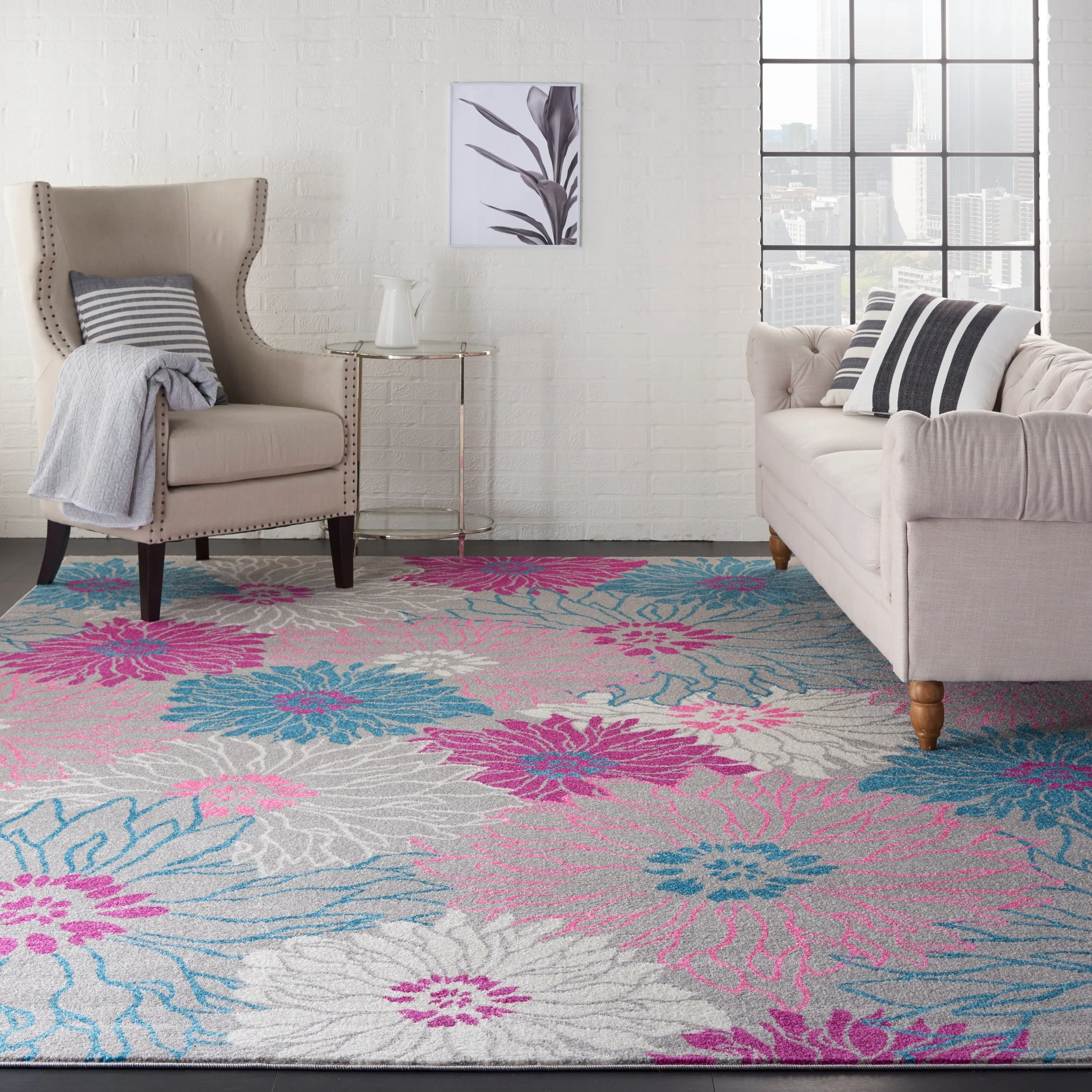 Nourison Passion Abstract Modern Floral Area Rug