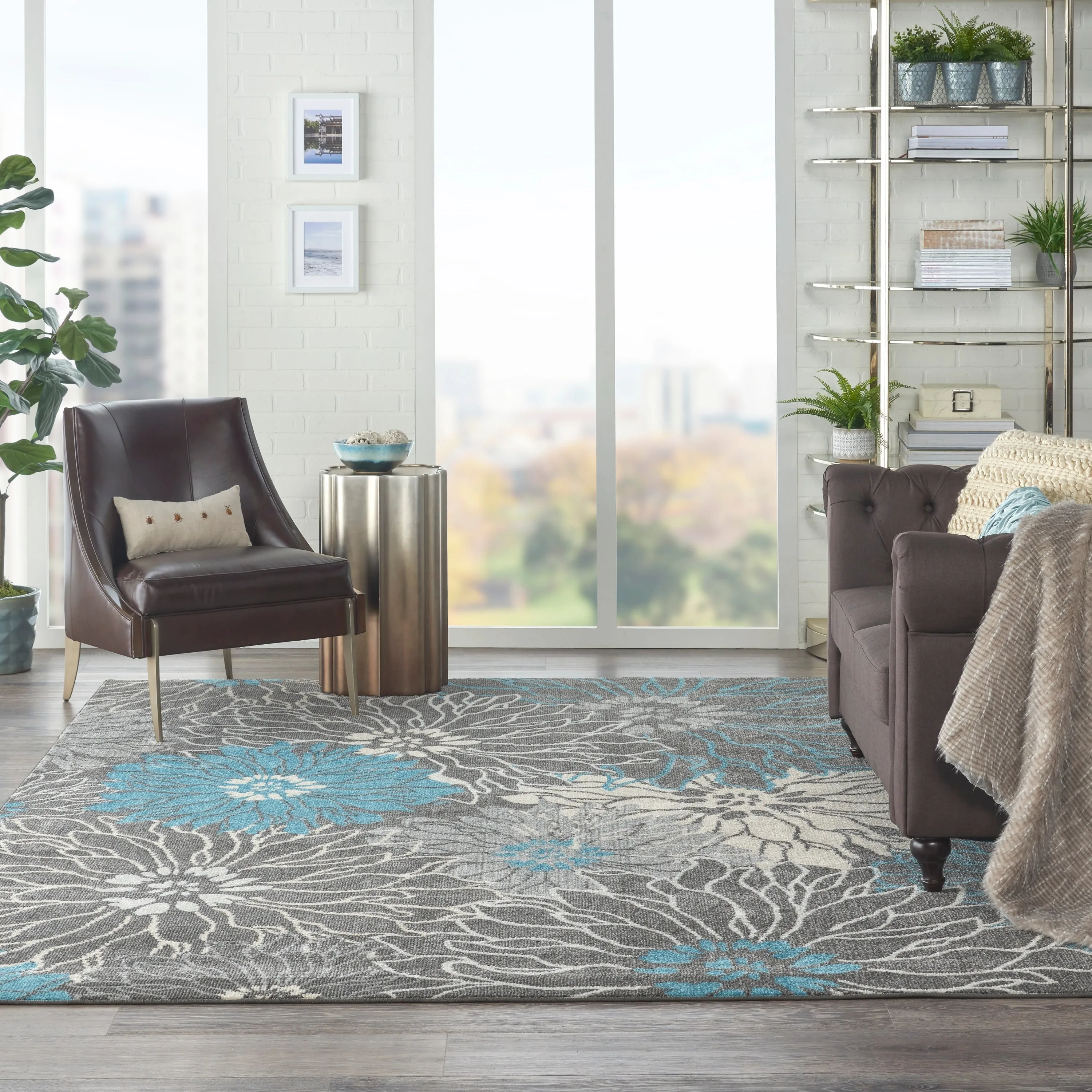 Nourison Passion Abstract Modern Floral Area Rug