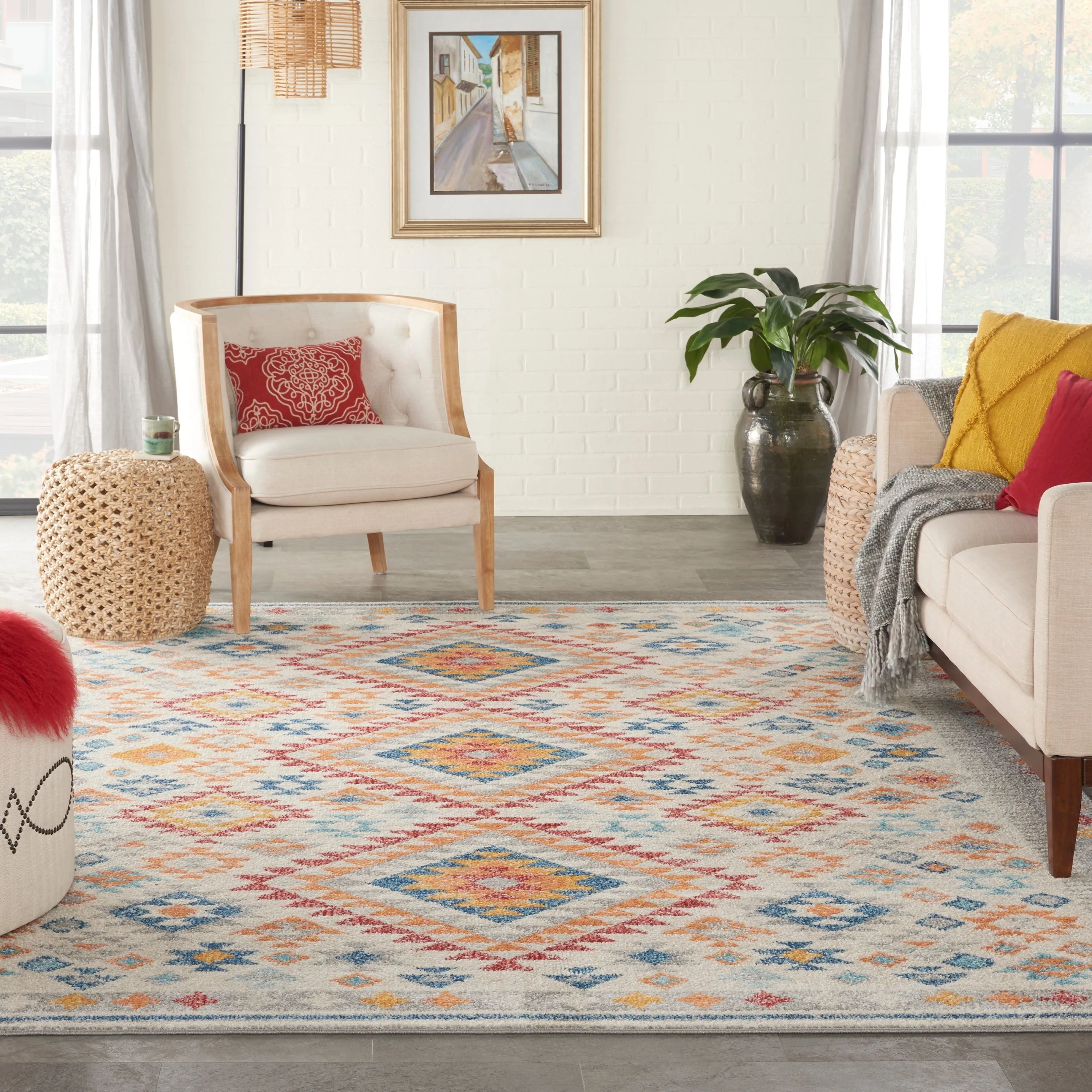Nourison Passion Modern Boho Tribal Area Rug