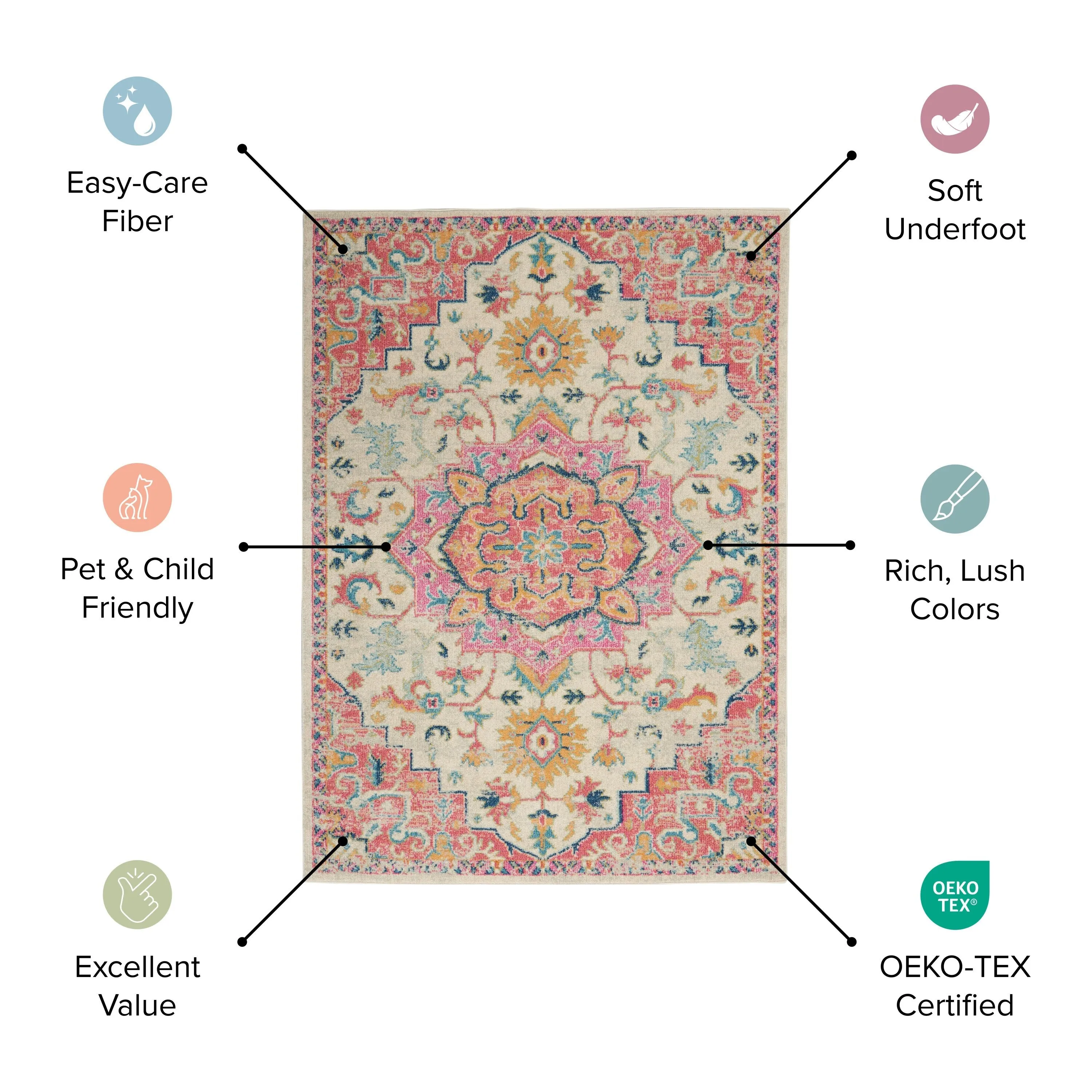 Nourison Passion Modern Boho Tribal Area Rug