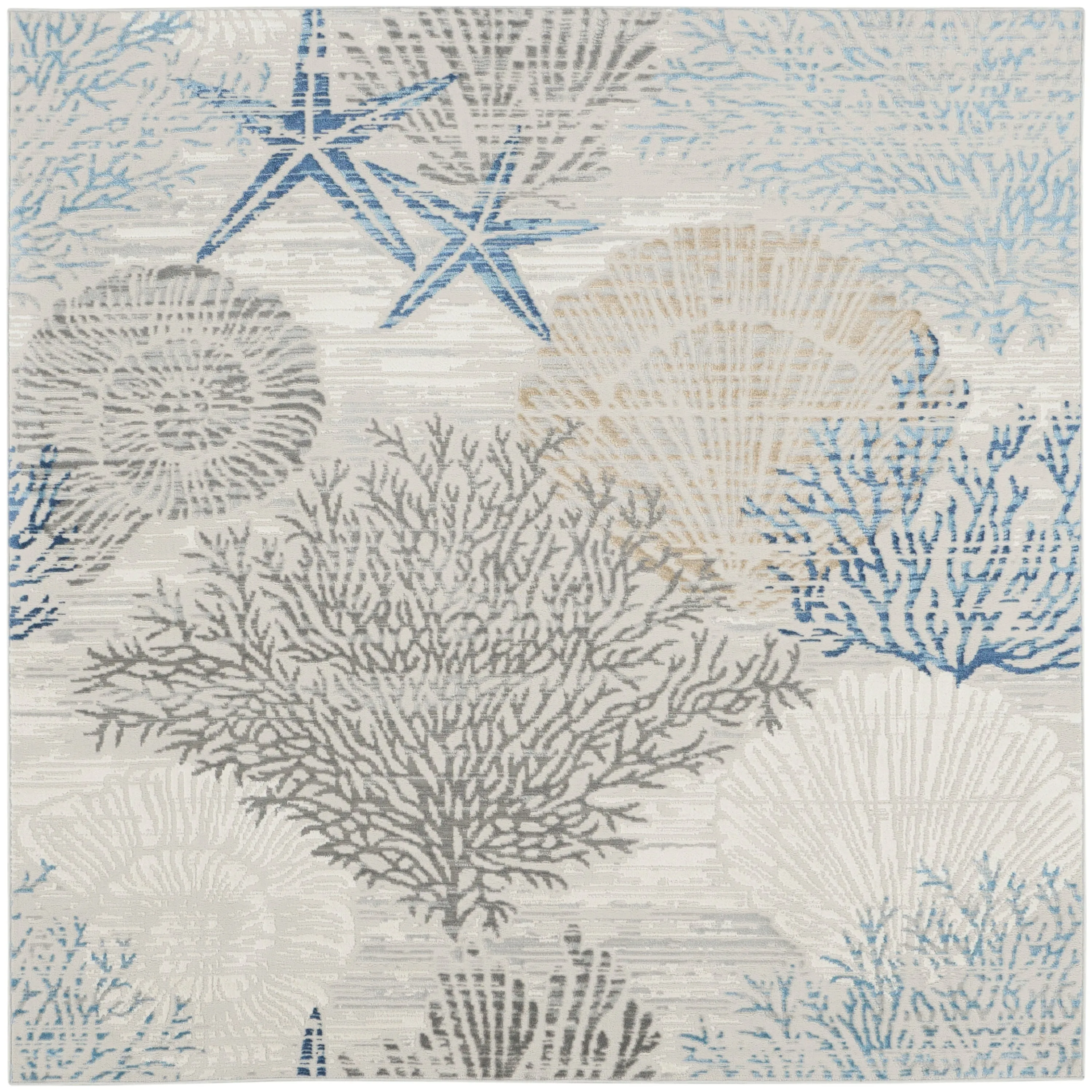 Nourison Pompeii Coastal Beach Shells and Coral Area Rug