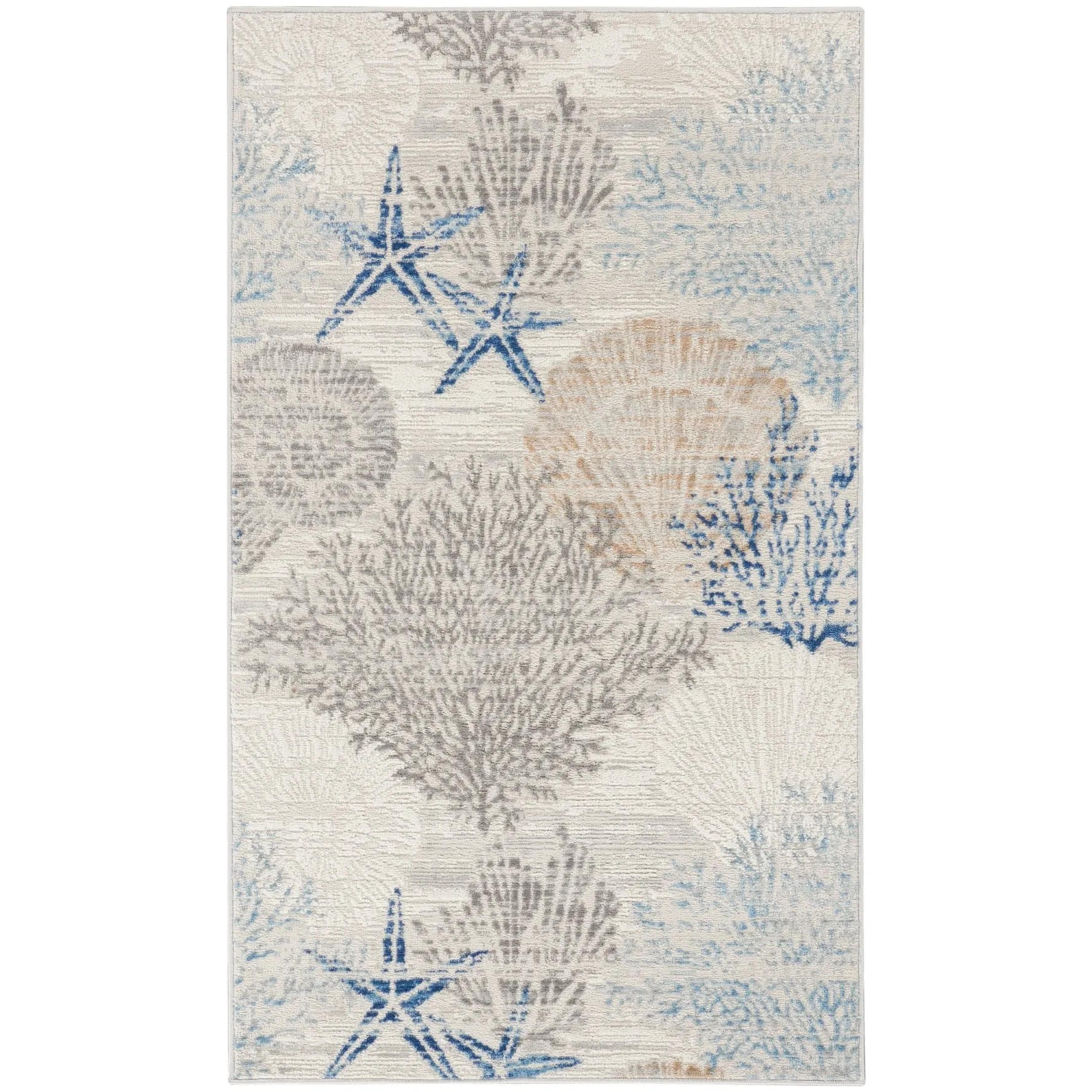 Nourison Pompeii Coastal Beach Shells and Coral Area Rug