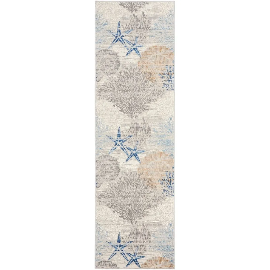 Nourison Pompeii Coastal Beach Shells and Coral Area Rug