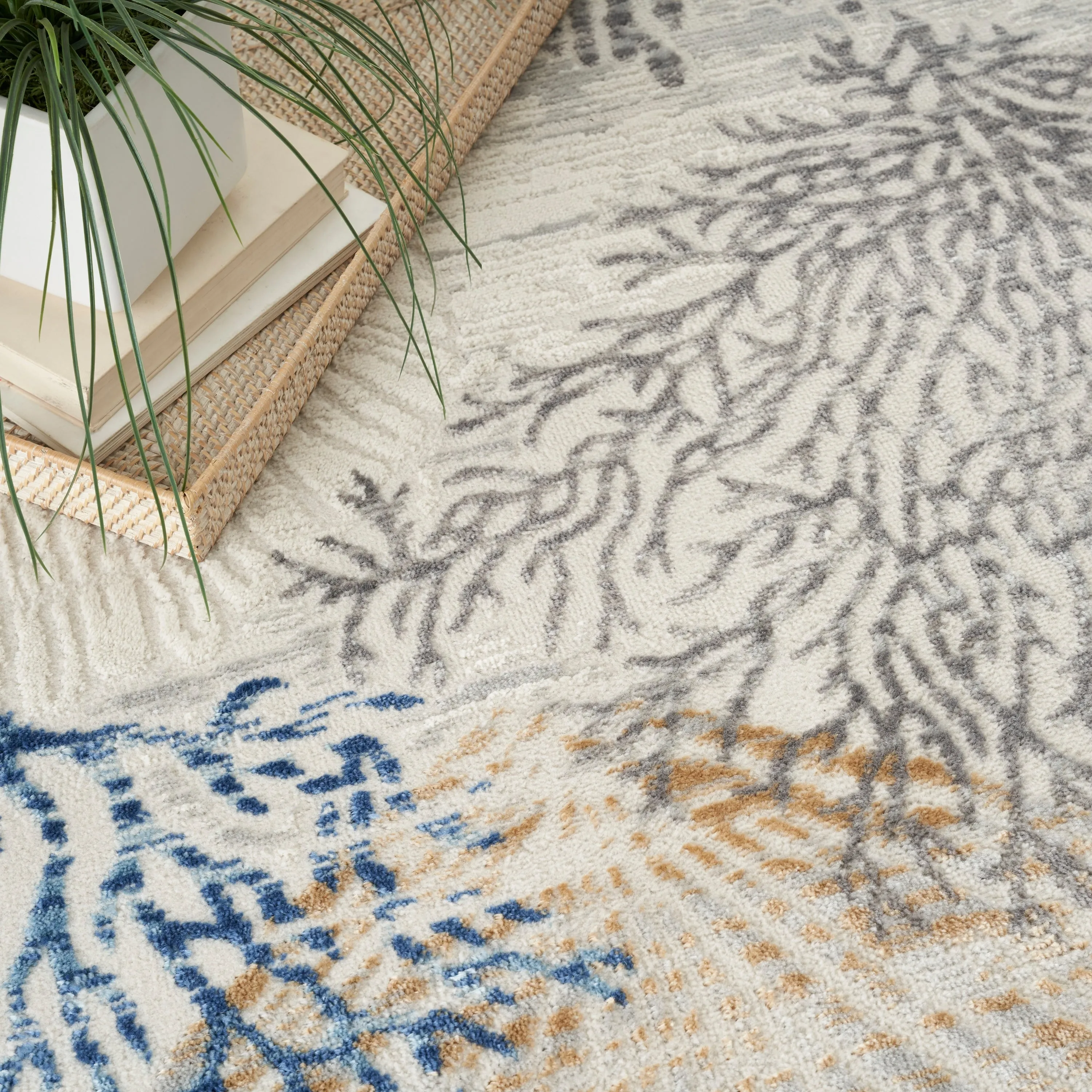 Nourison Pompeii Coastal Beach Shells and Coral Area Rug