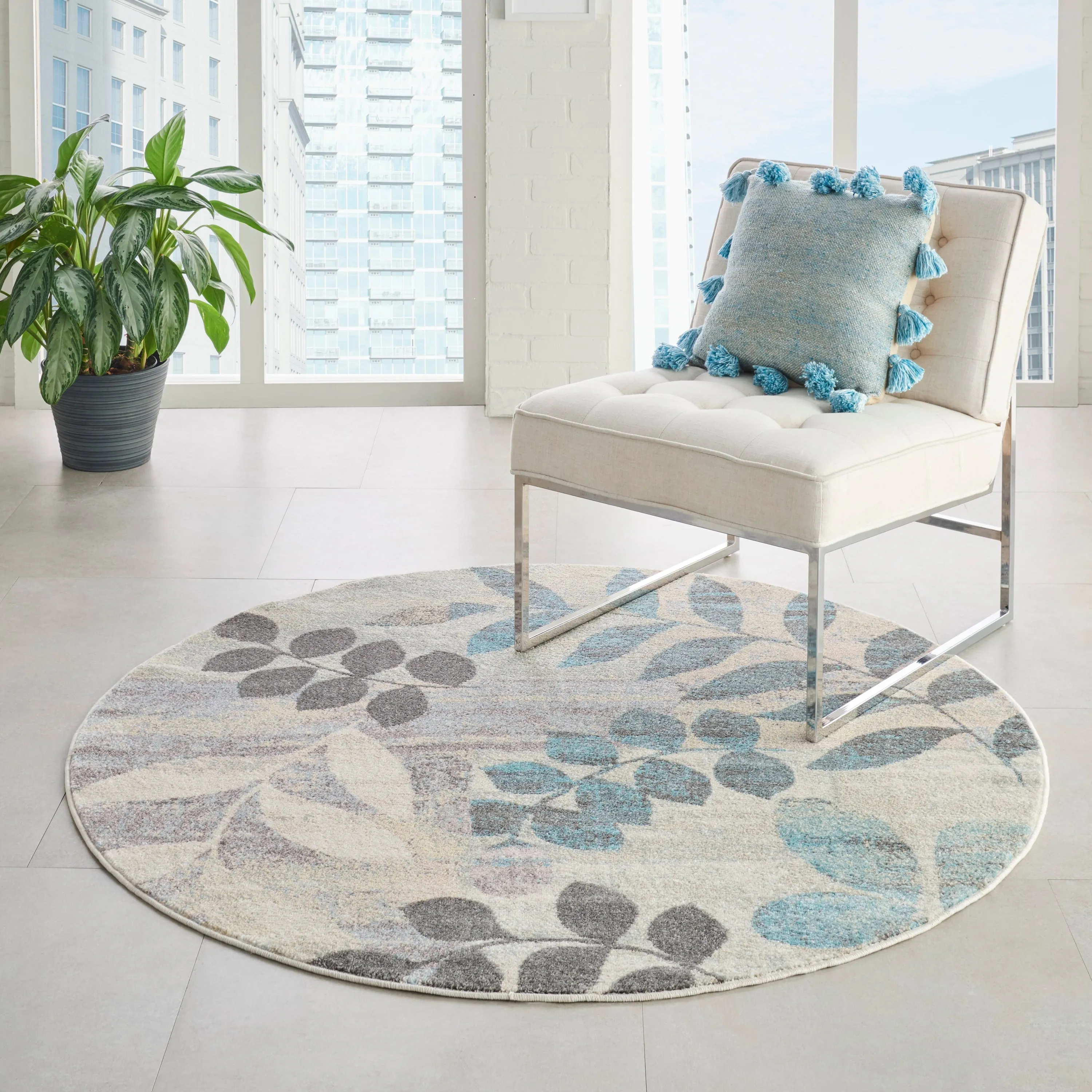 Nourison Tranquil Floral Leaves Area Rug