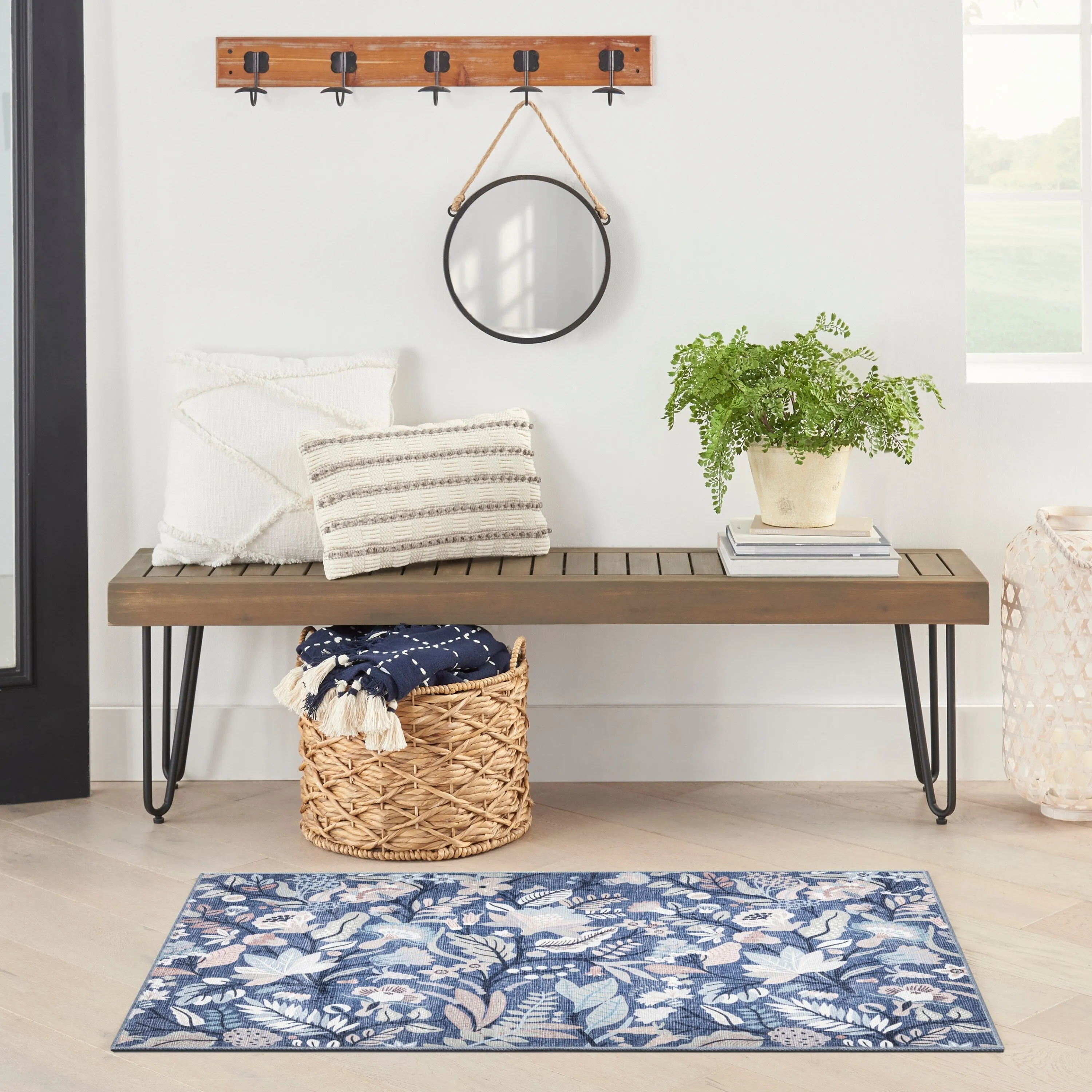 Nourison Washables Indoor Floral Area Rug