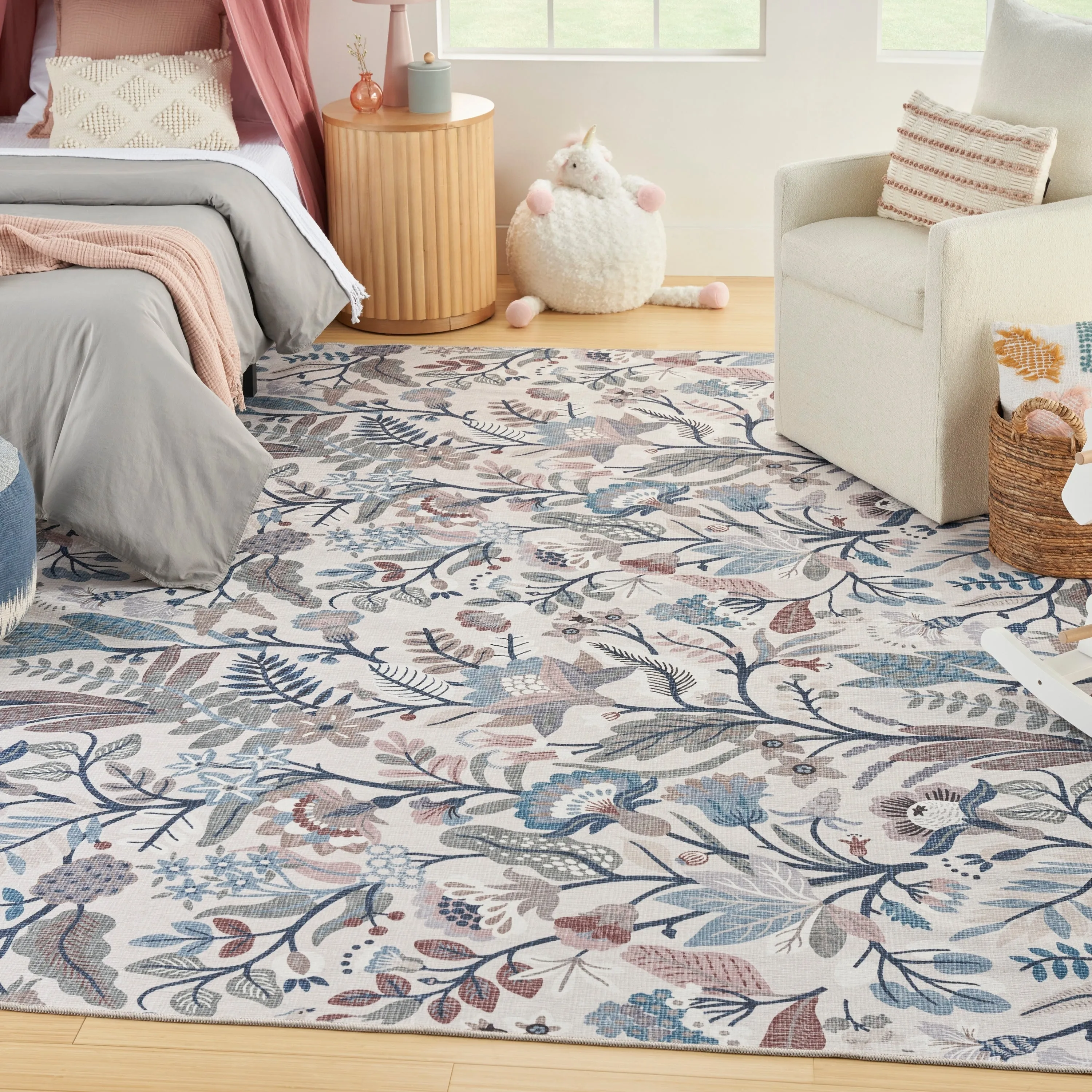 Nourison Washables Indoor Floral Area Rug