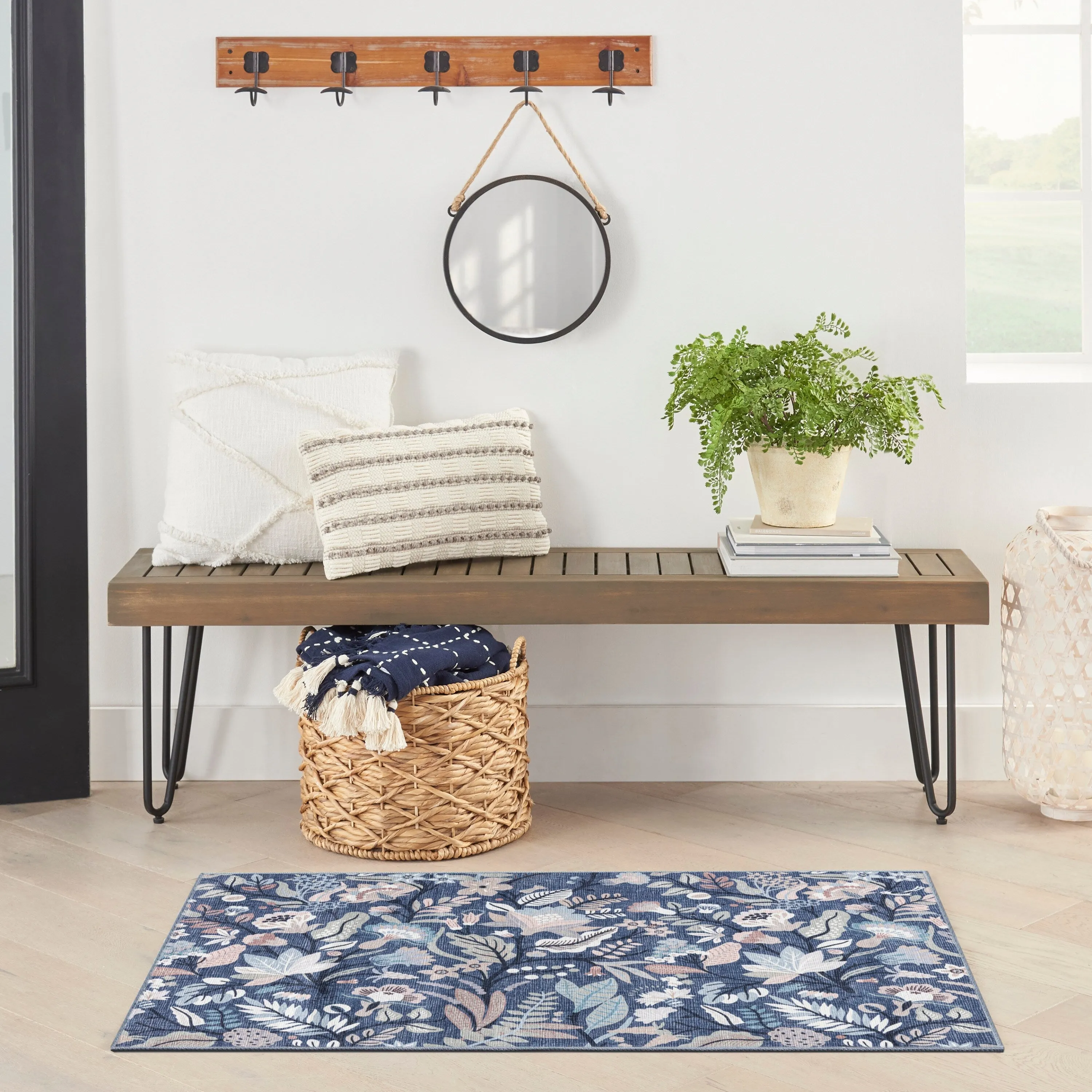 Nourison Washables Indoor Floral Area Rug