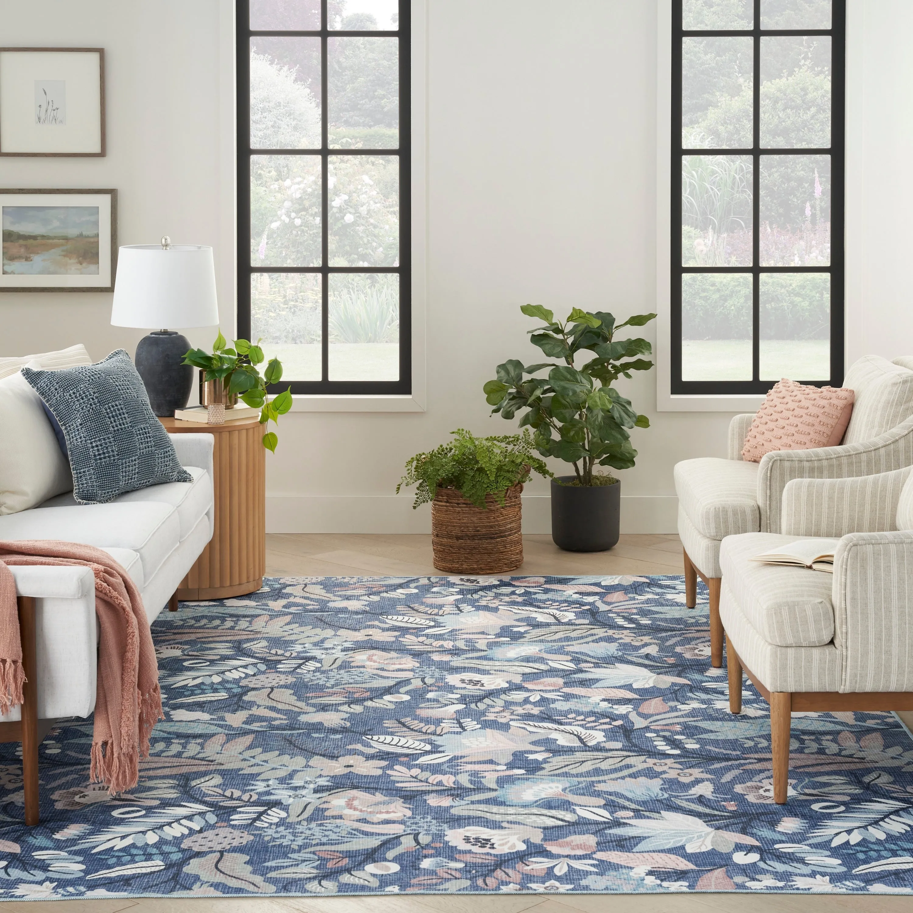 Nourison Washables Indoor Floral Area Rug