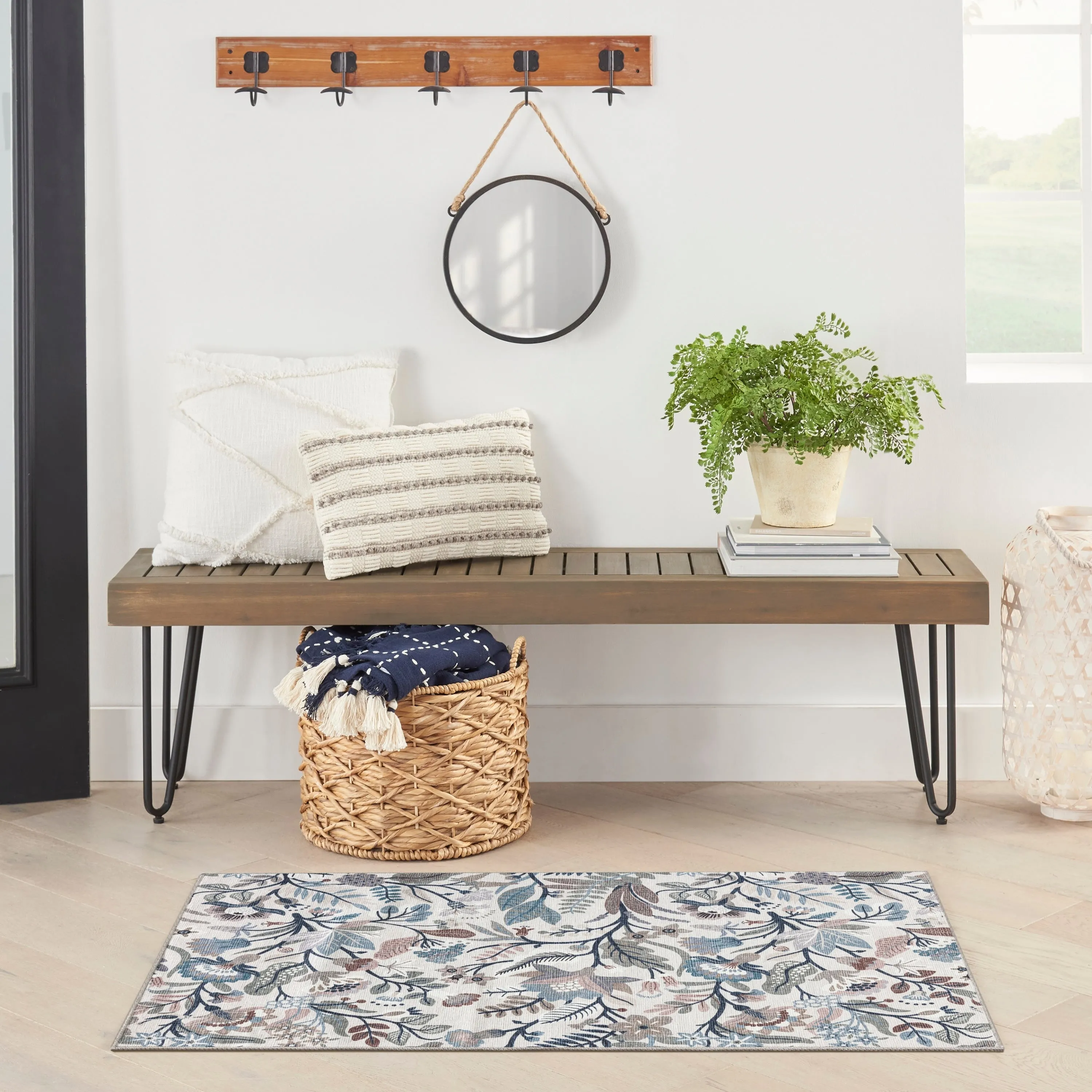 Nourison Washables Indoor Floral Area Rug