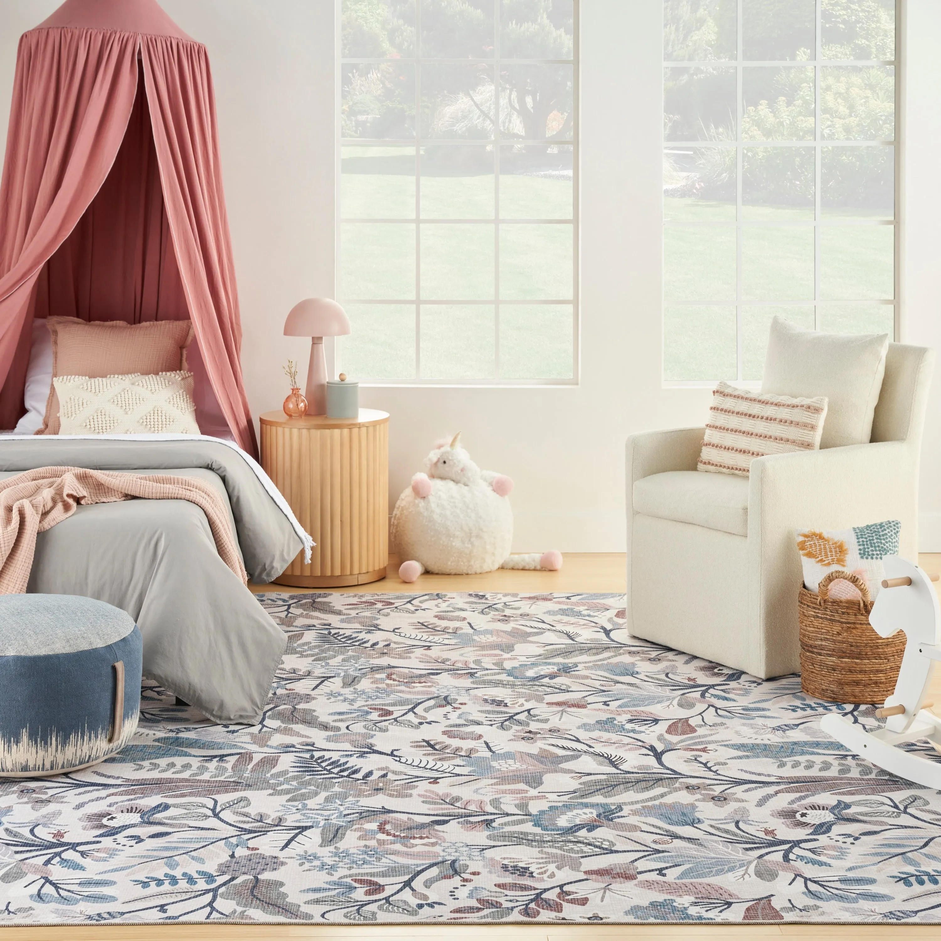 Nourison Washables Indoor Floral Area Rug