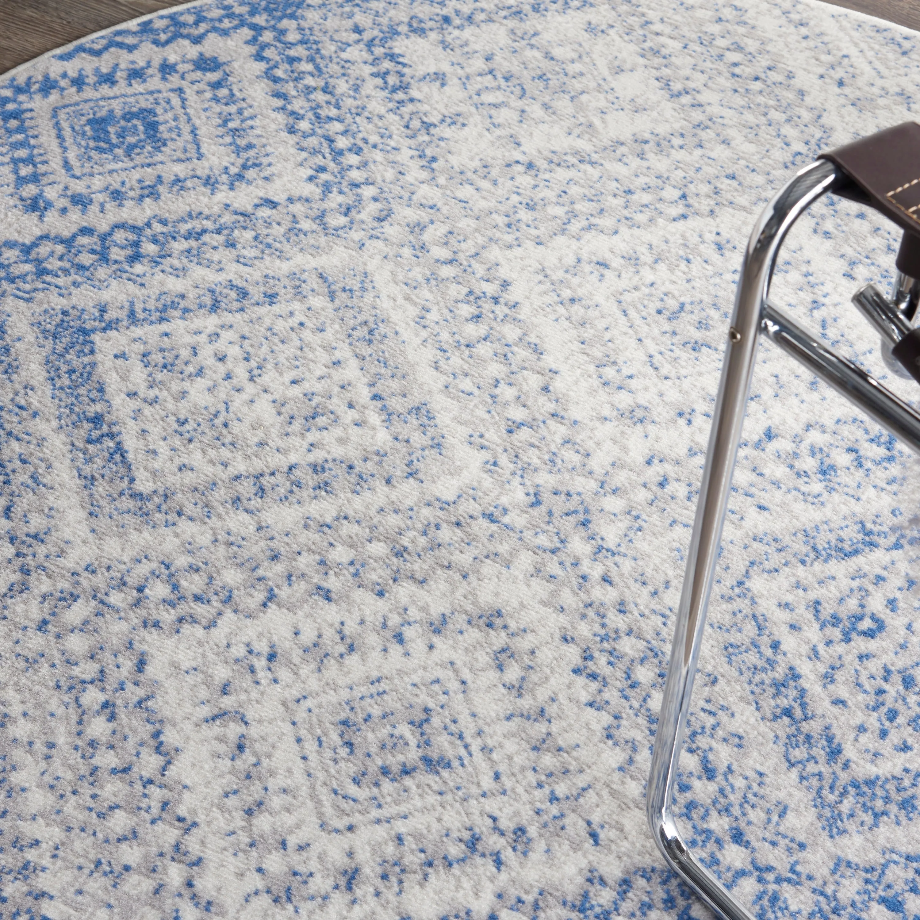 Nourison Whimsicle Boho Distressed Tribal Ivory Blue Area Rug