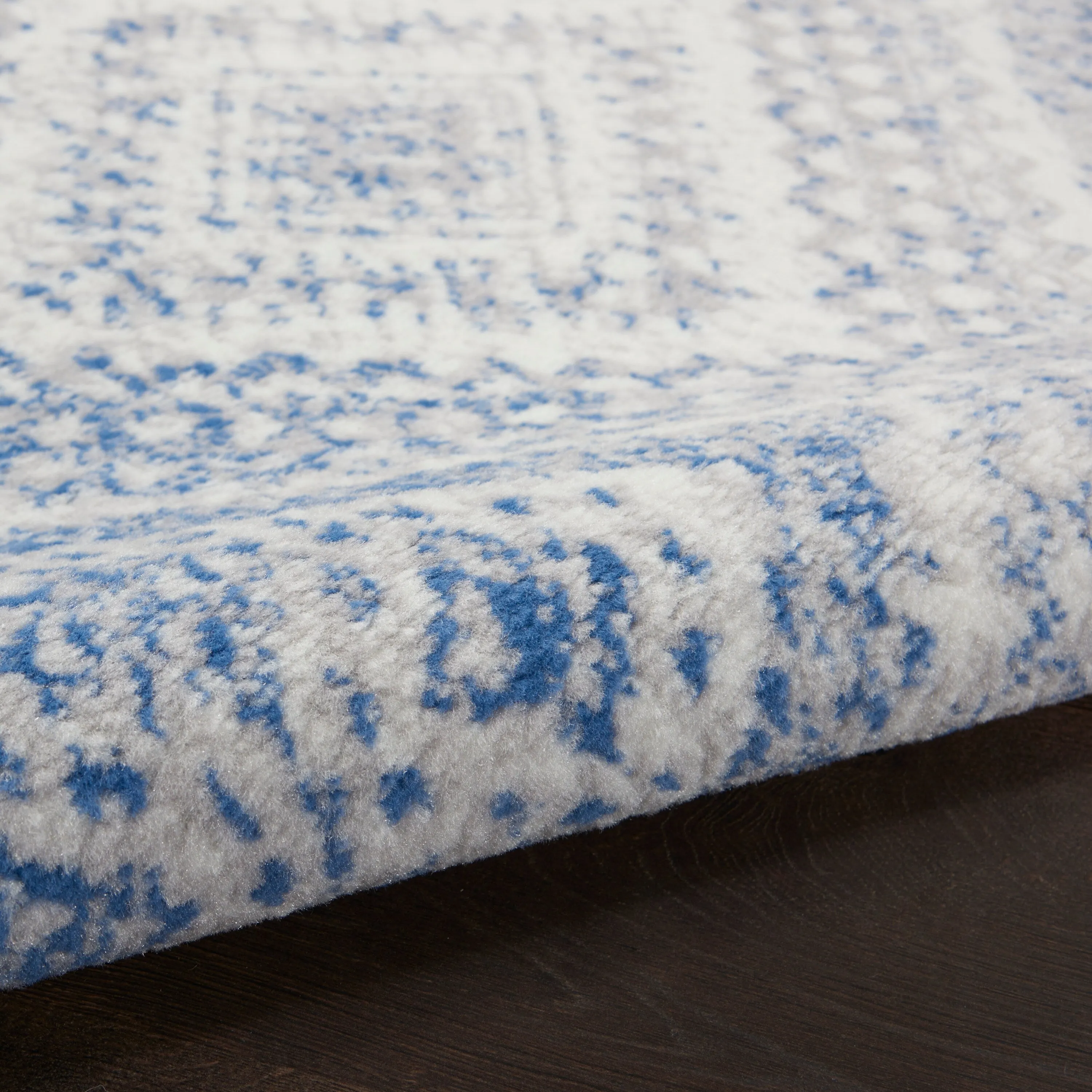 Nourison Whimsicle Boho Distressed Tribal Ivory Blue Area Rug
