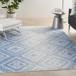Nourison Whimsicle Boho Distressed Tribal Ivory Blue Area Rug