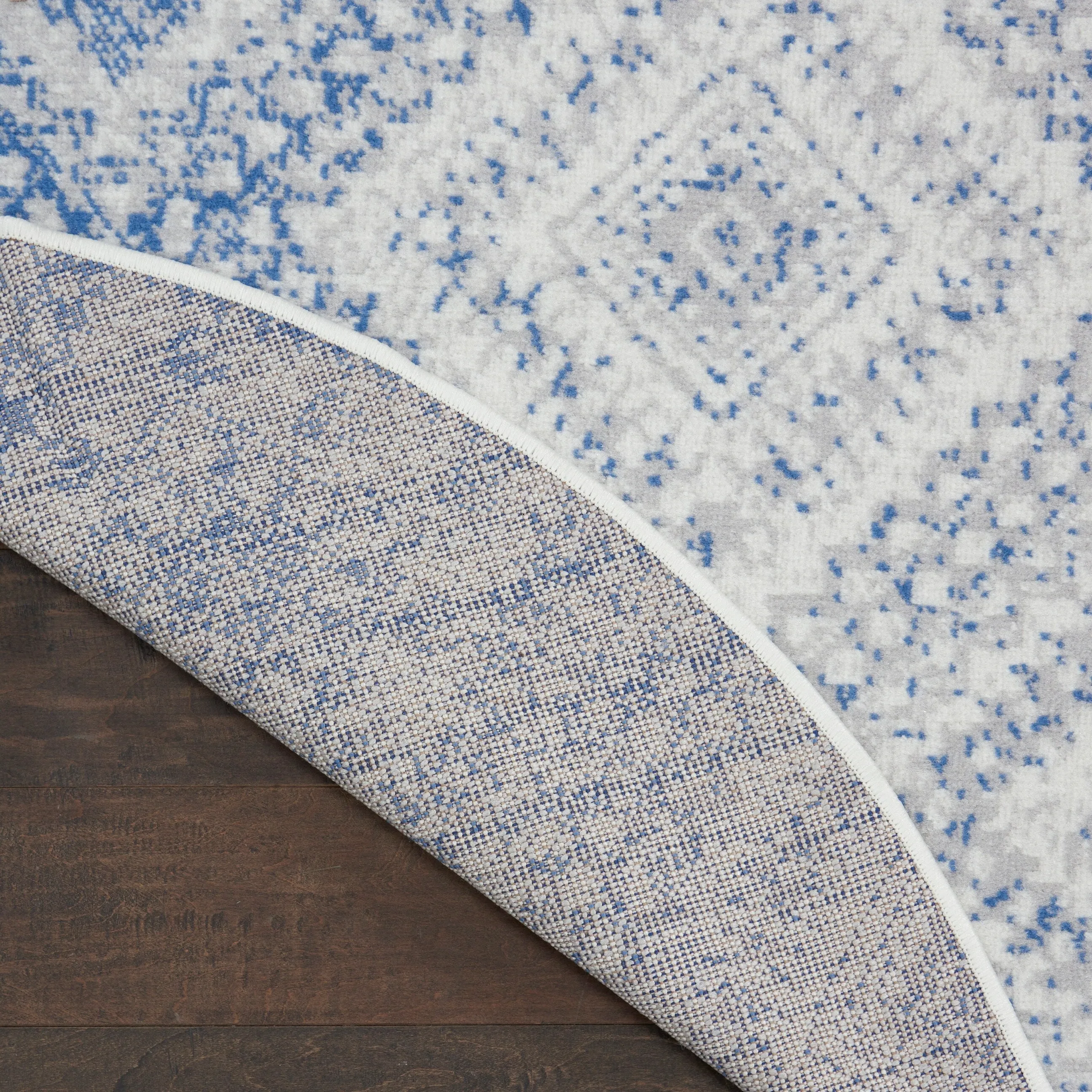 Nourison Whimsicle Boho Distressed Tribal Ivory Blue Area Rug